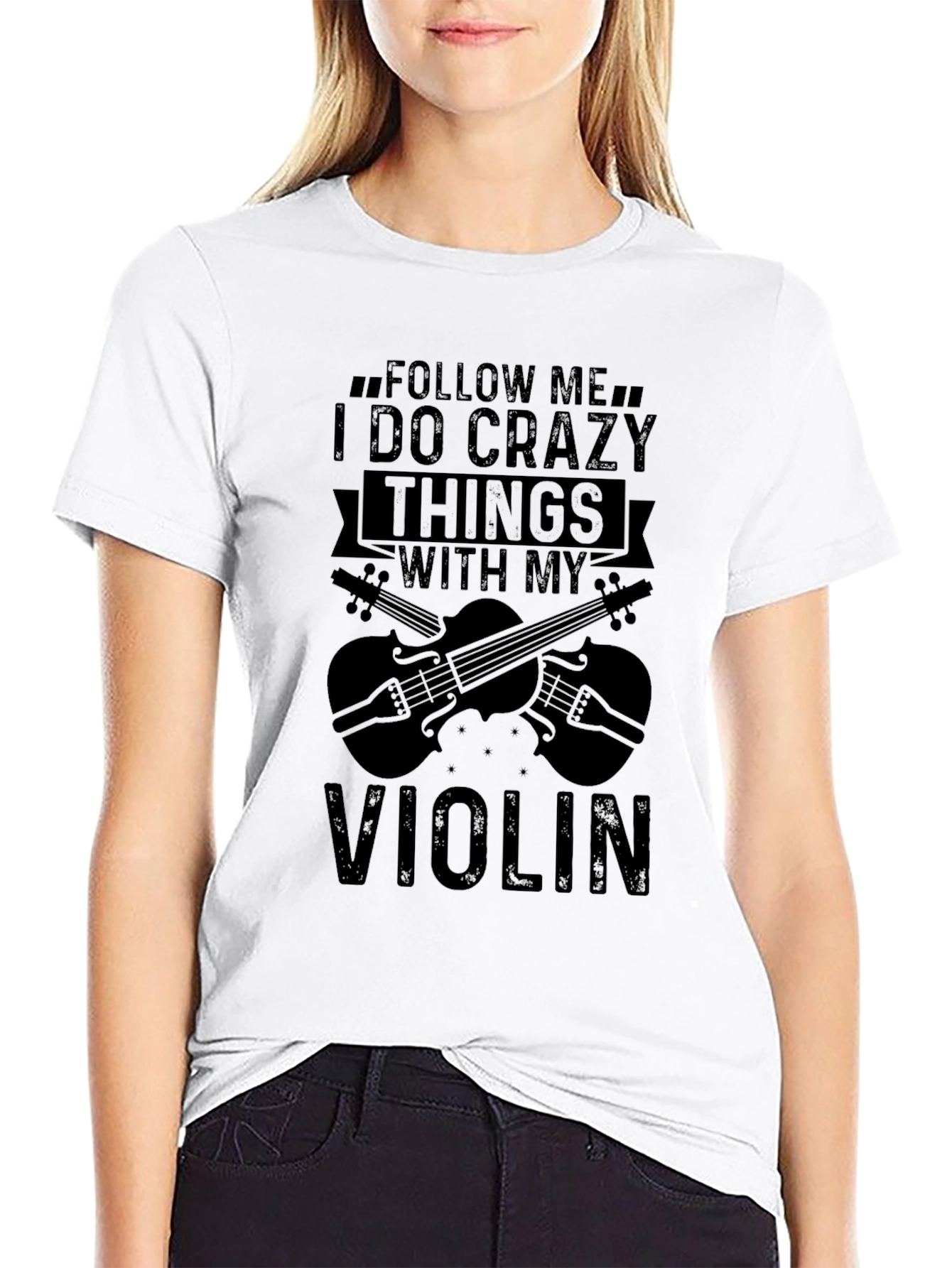 Crazy Violin Things Graphic Tee - Black