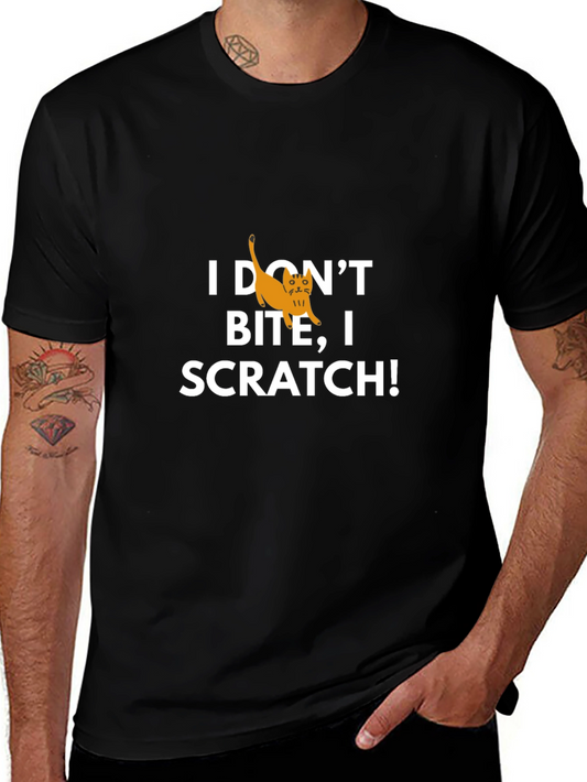 I Dont Bite I Scratch! Cat Graphic Tee