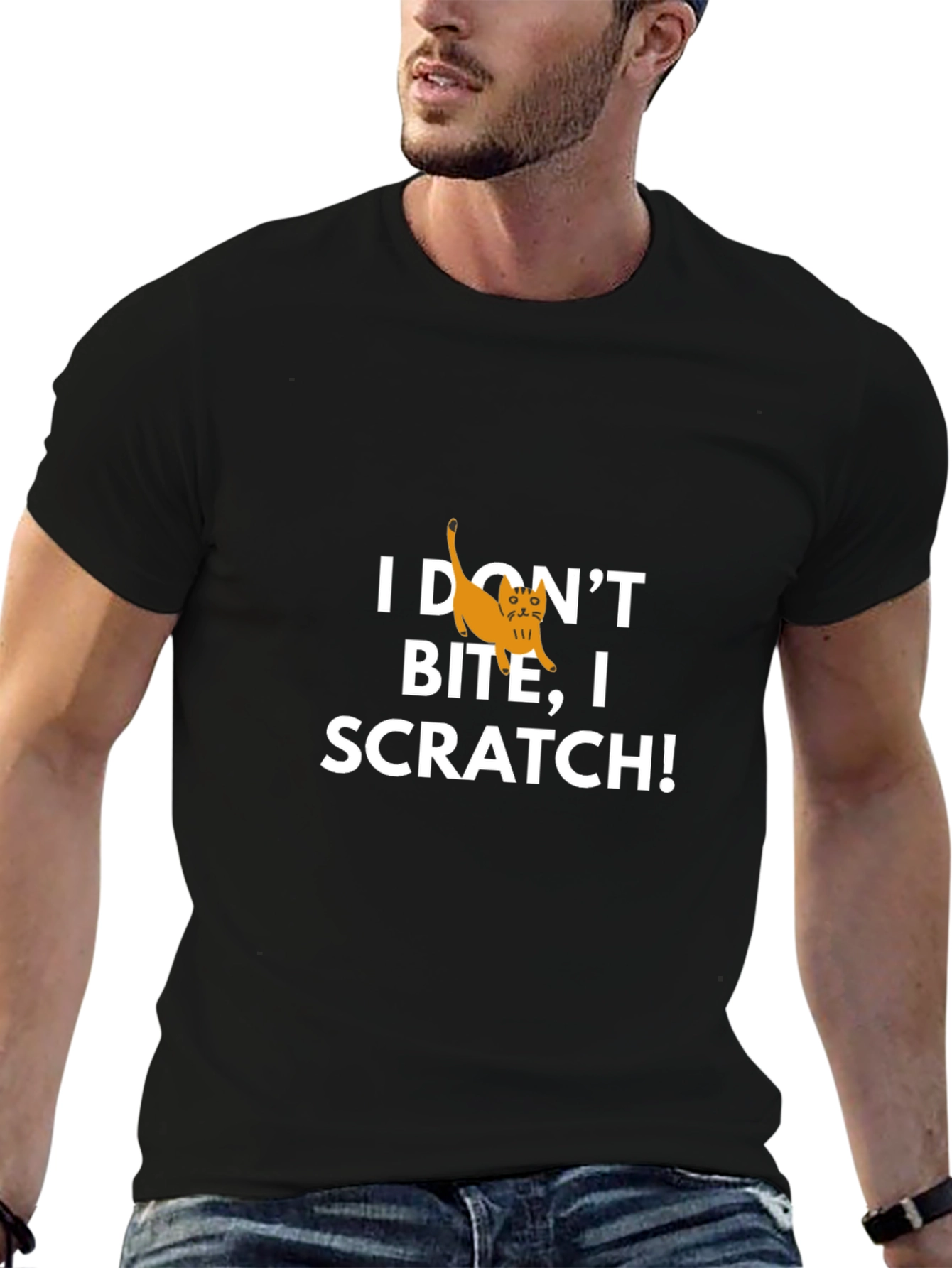 I Dont Bite I Scratch! Cat Graphic Tee