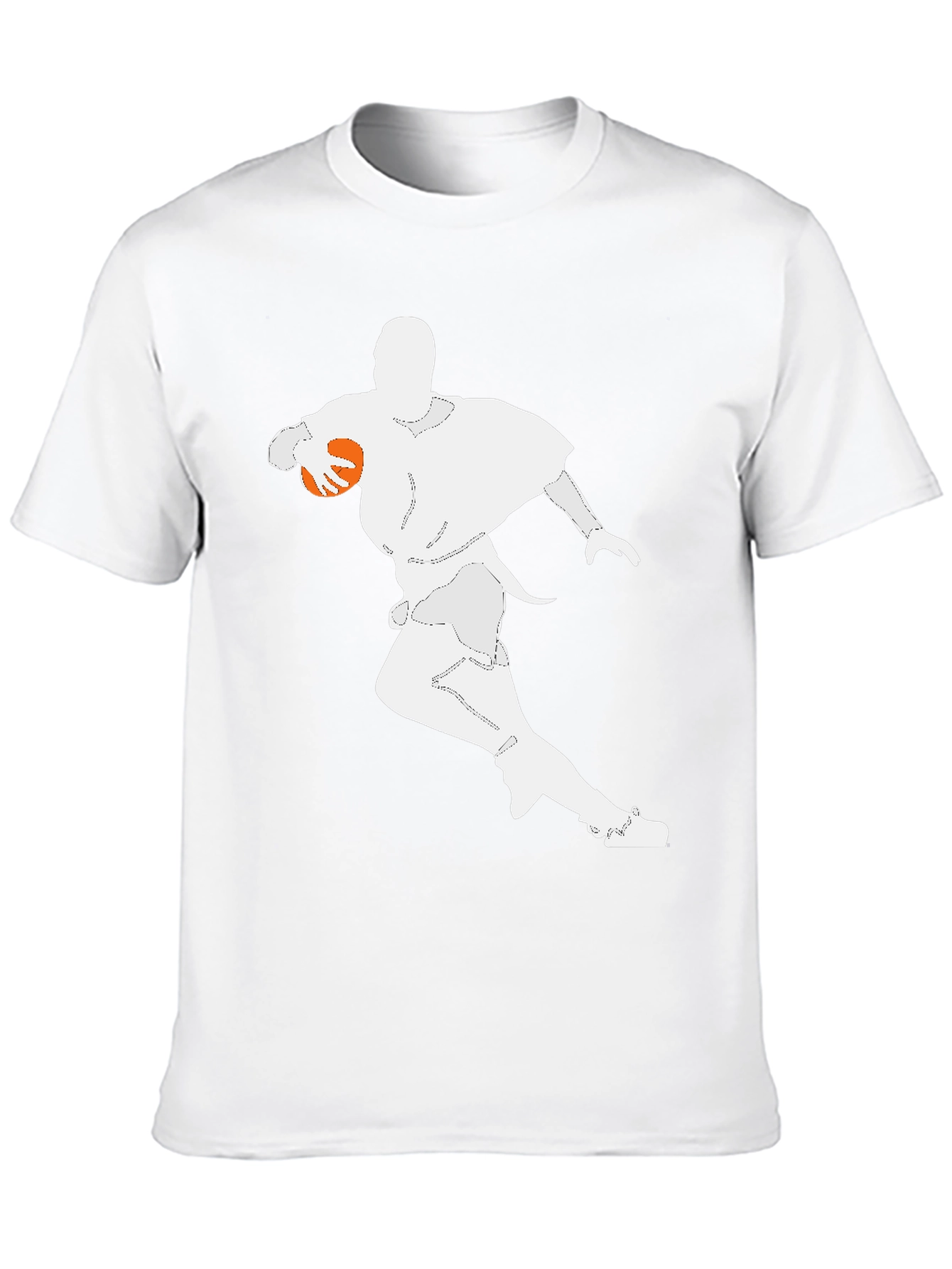 Football Player Graphic Tee - Black Cotton T-Shirt