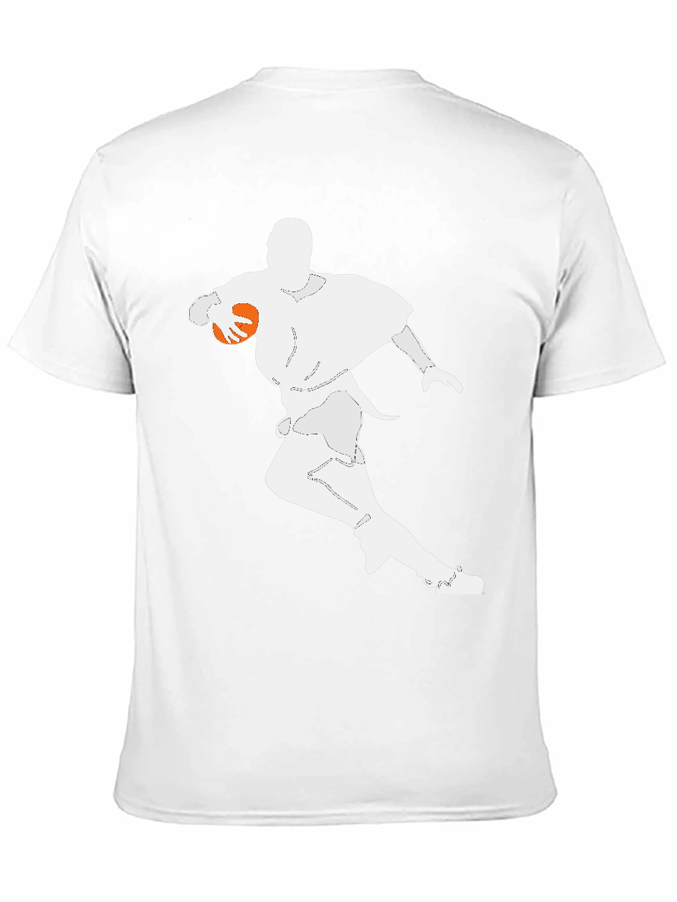 Football Player Graphic Tee - Black Cotton T-Shirt