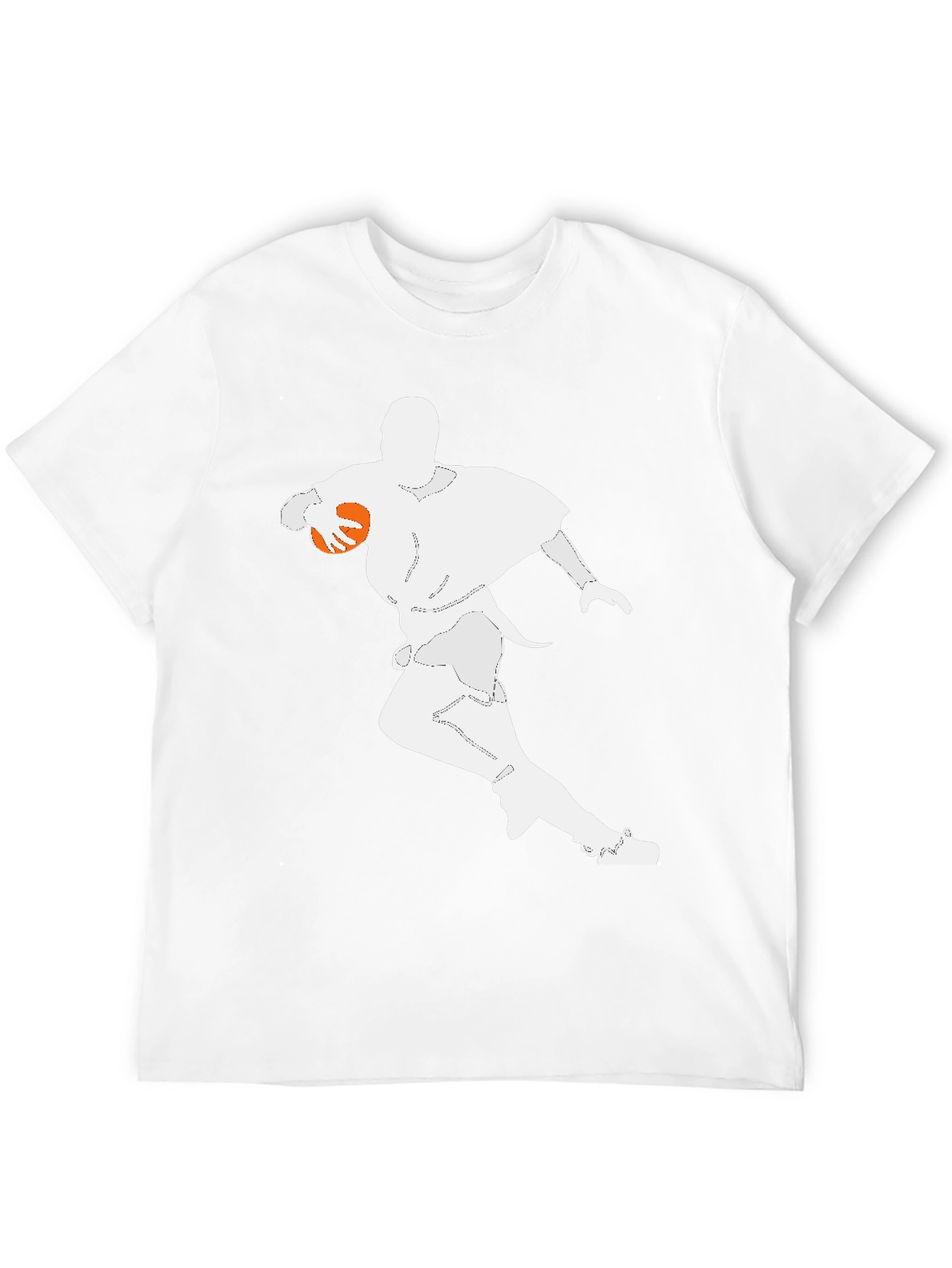 Football Player Graphic Tee - Black Cotton T-Shirt