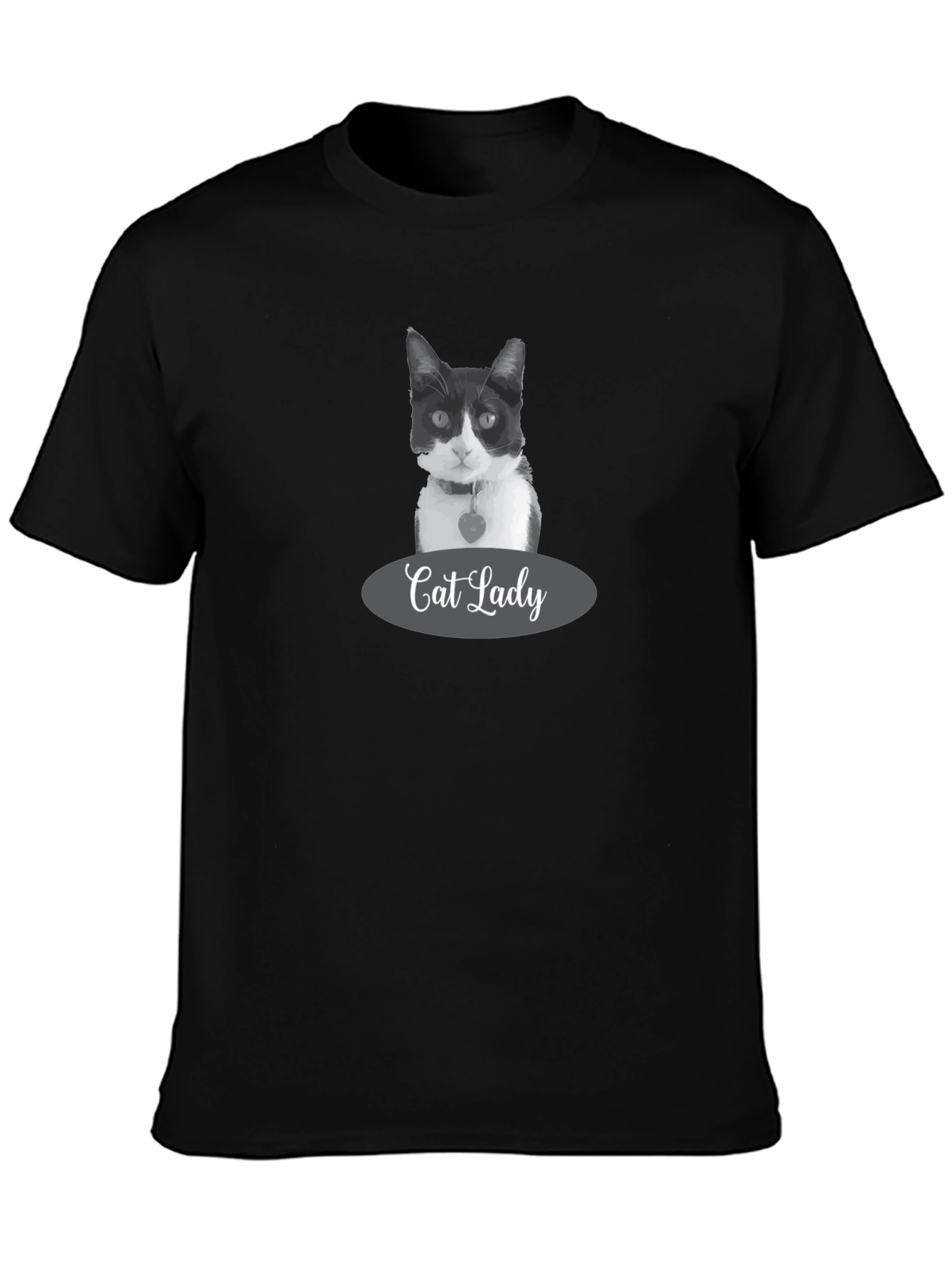Cat Lady Black T-Shirt - Stylish Pet Lover Apparel