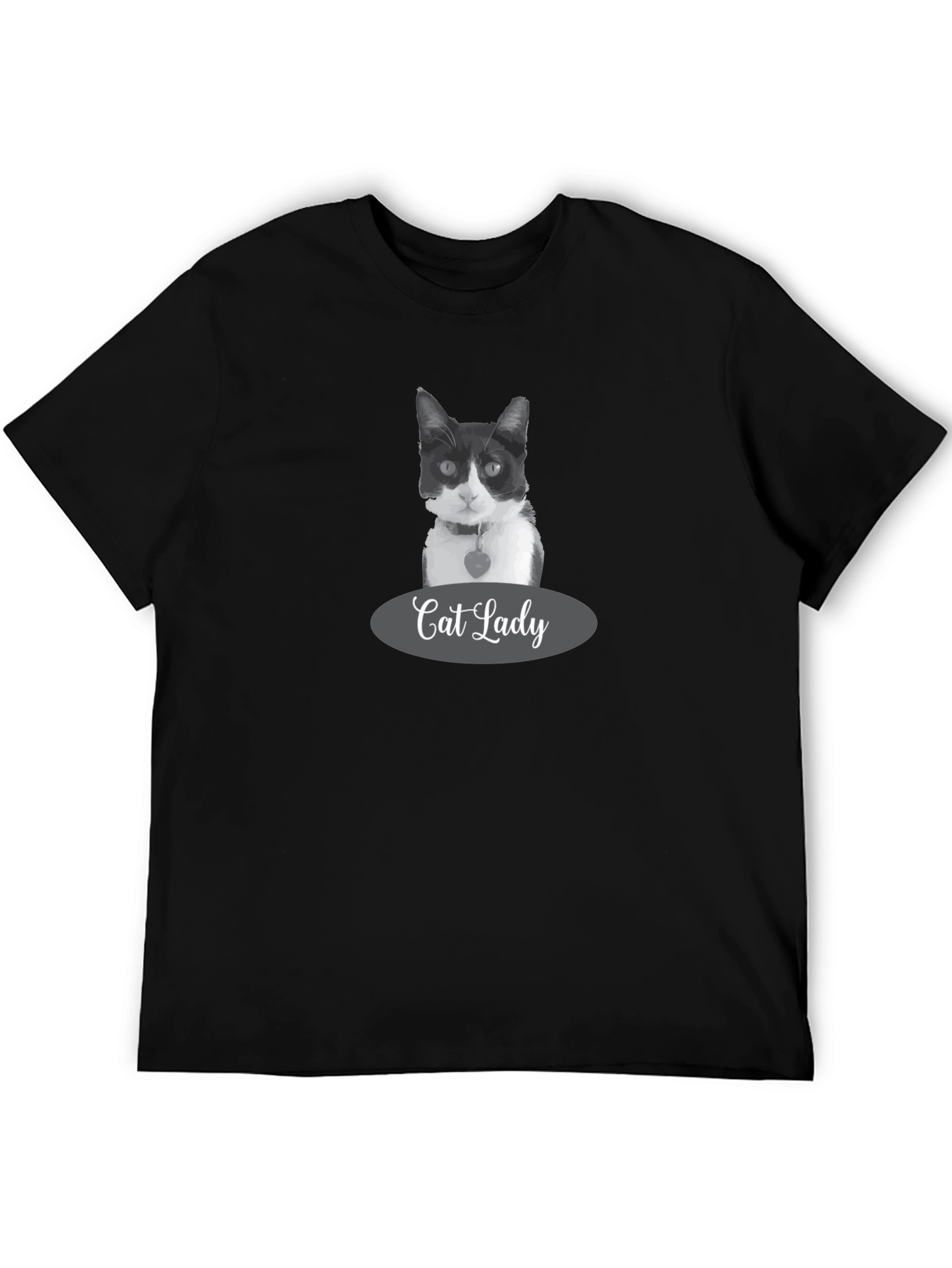 Cat Lady Black T-Shirt - Stylish Pet Lover Apparel
