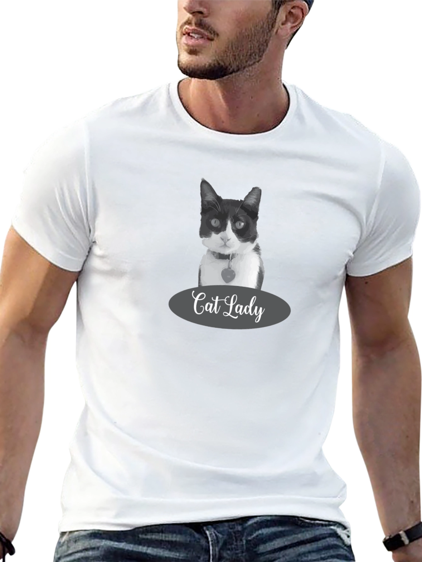 Cat Lady Black T-Shirt - Stylish Pet Lover Apparel