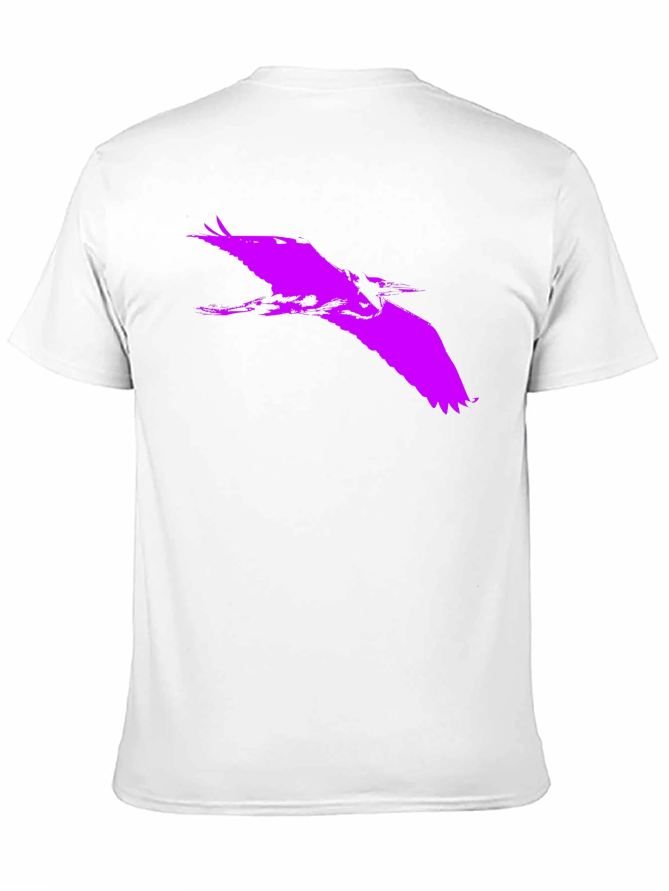 Bold Purple Heron Silhouette on Black Tee