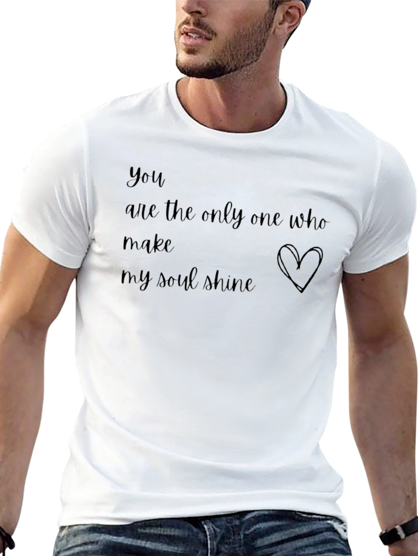 Romantic You Shine Graphic Black T-Shirt