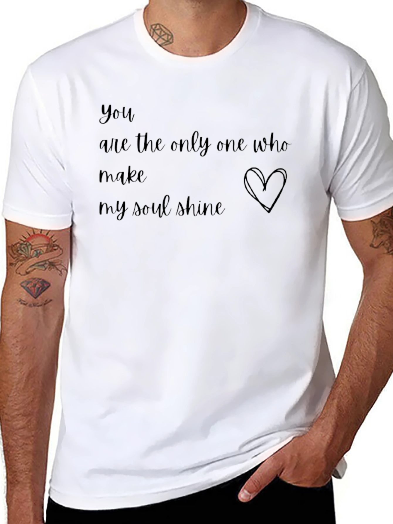 Romantic You Shine Graphic Black T-Shirt