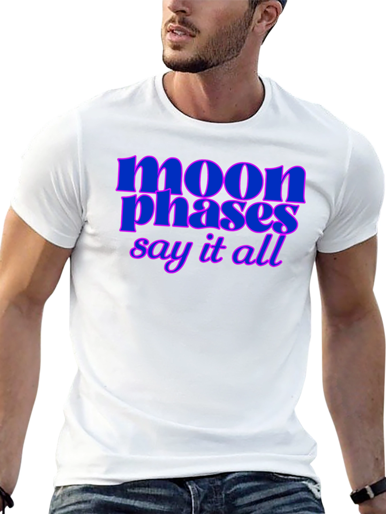 Moon Phases Graphic Tee - Stylish Black T-Shirt