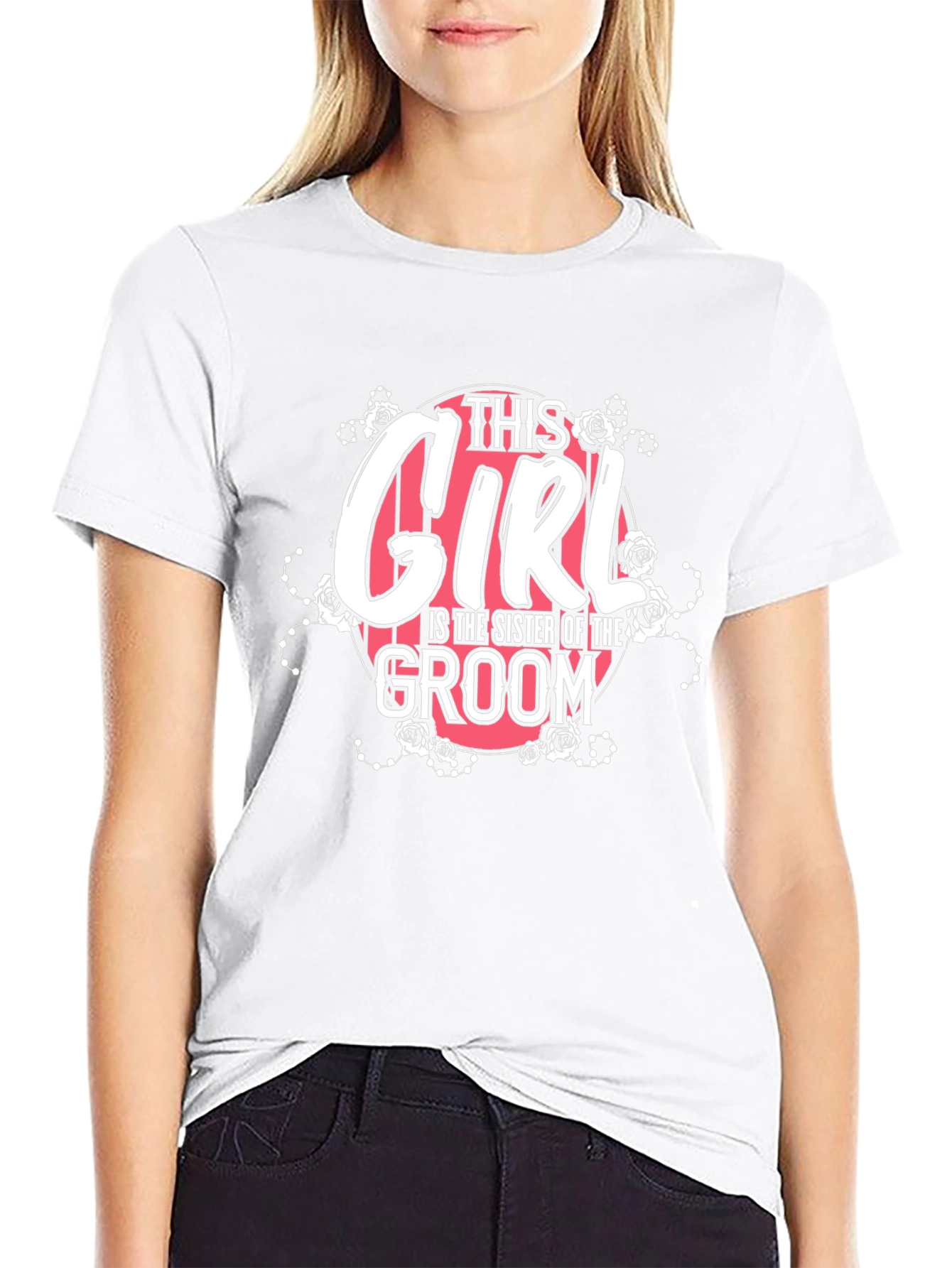Sister of the Groom T-Shirt - Floral Design
