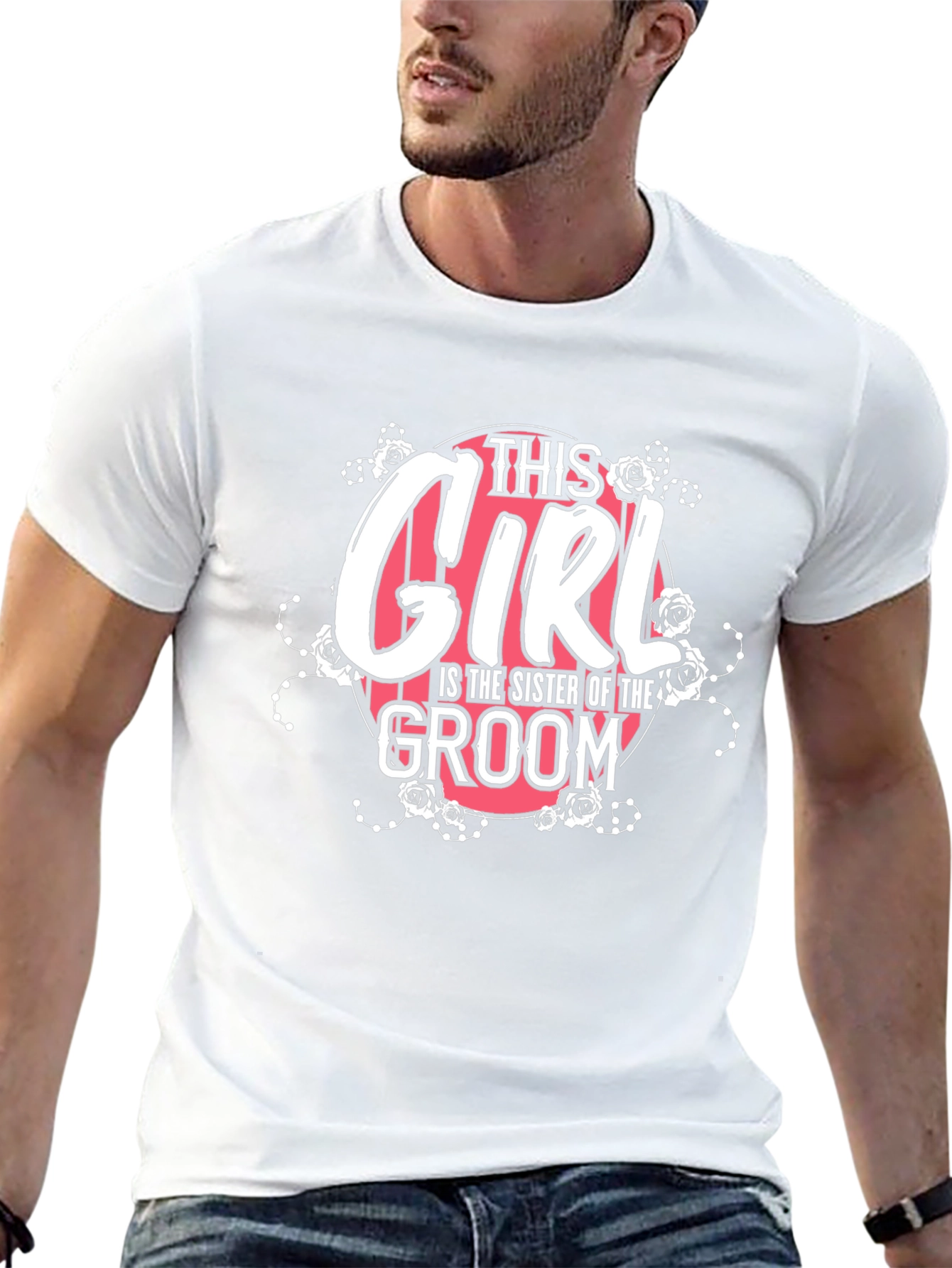 Sister of the Groom T-Shirt - Floral Design