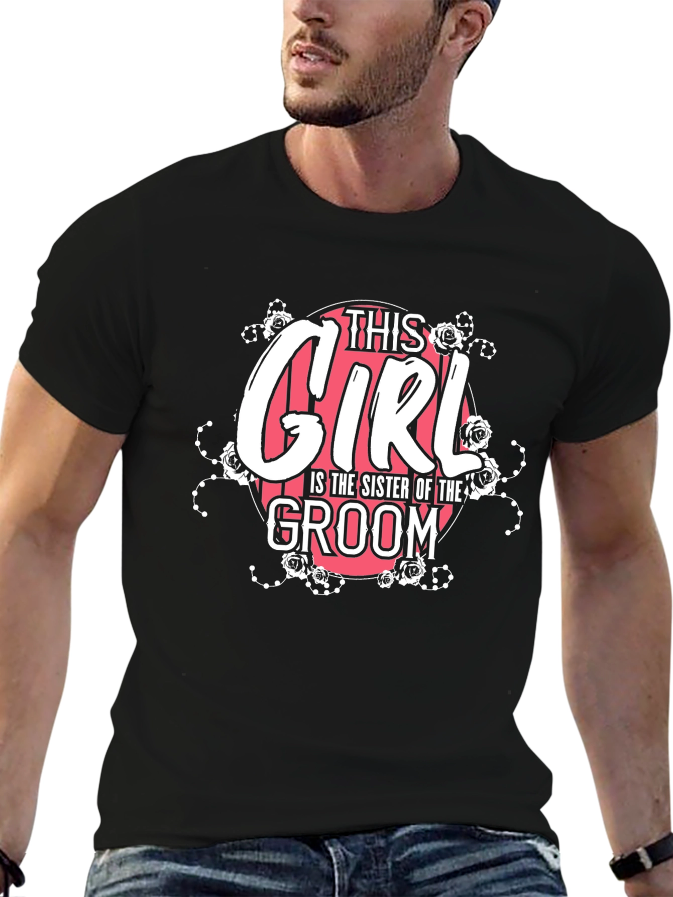 Sister of the Groom T-Shirt - Floral Design