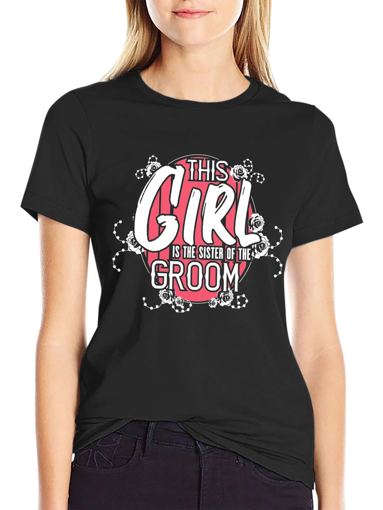 Sister of the Groom T-Shirt - Floral Design