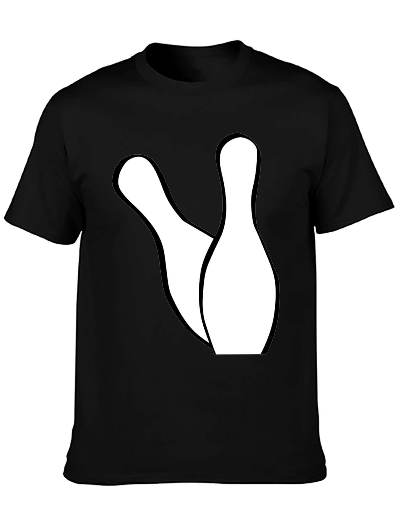Bowling Pins Graphic Tee - Black Cotton Casual Shirt