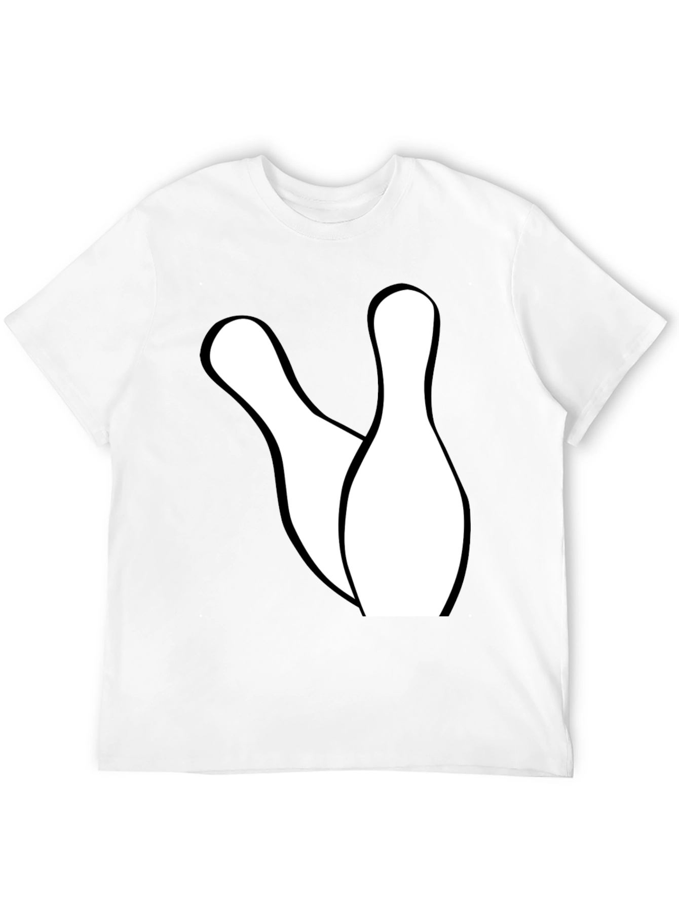 Bowling Pins Graphic Tee - Black Cotton Casual Shirt