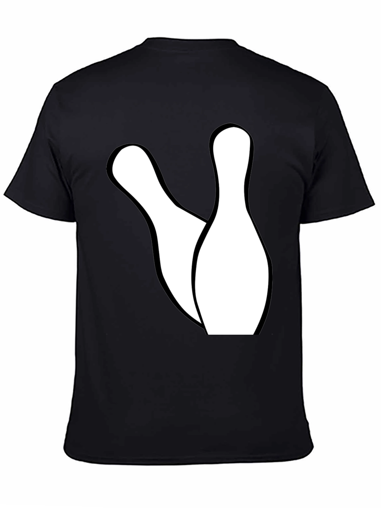 Bowling Pins Graphic Tee - Black Cotton Casual Shirt