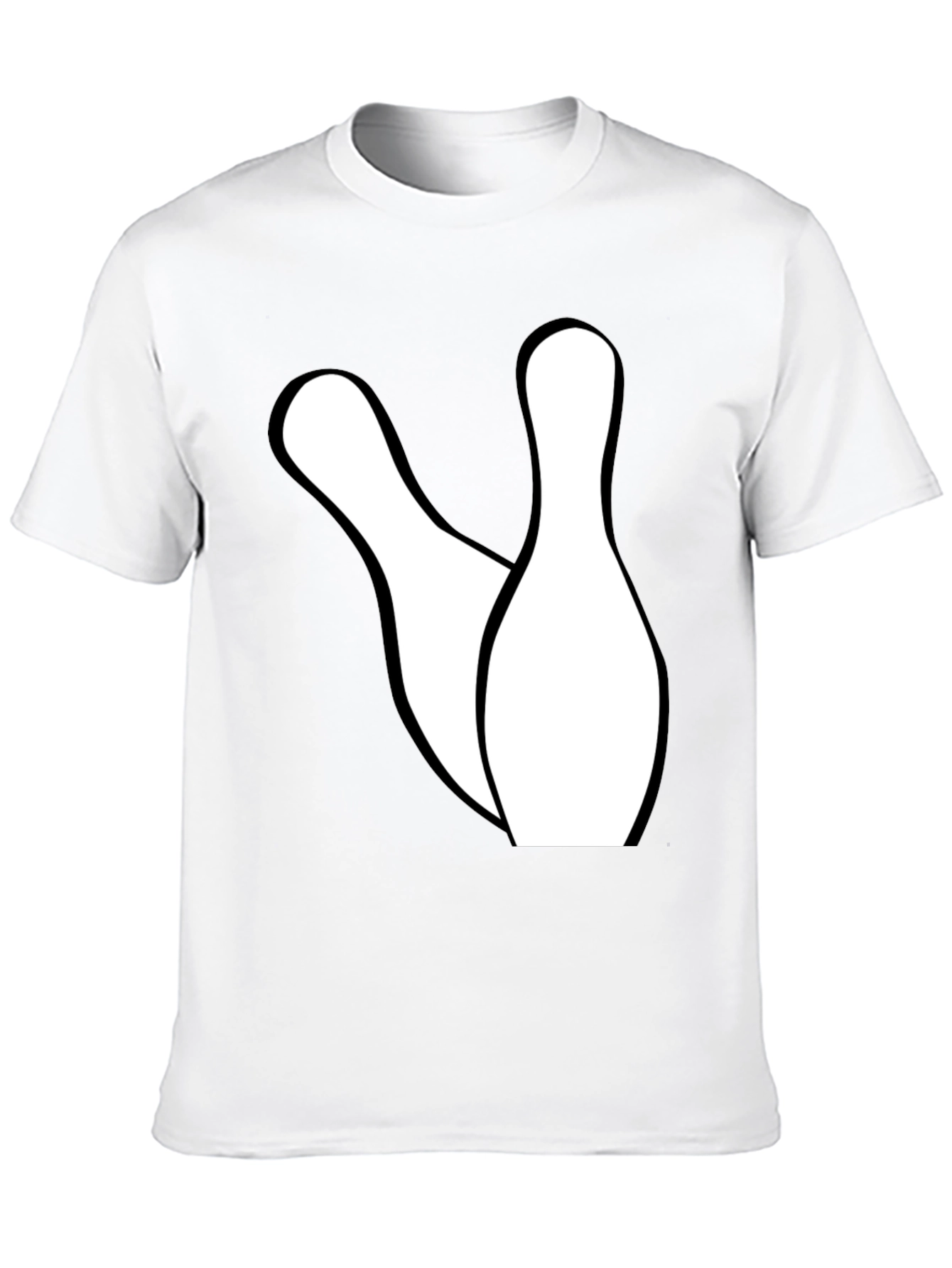 Bowling Pins Graphic Tee - Black Cotton Casual Shirt
