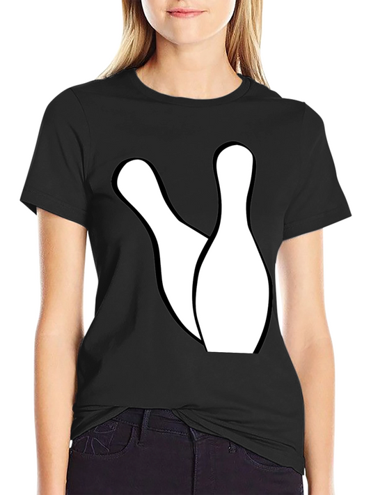 Bowling Pins Graphic Tee - Black Cotton Casual Shirt