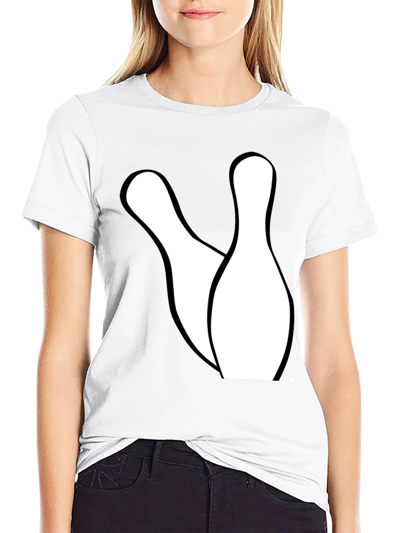 Bowling Pins Graphic Tee - Black Cotton Casual Shirt