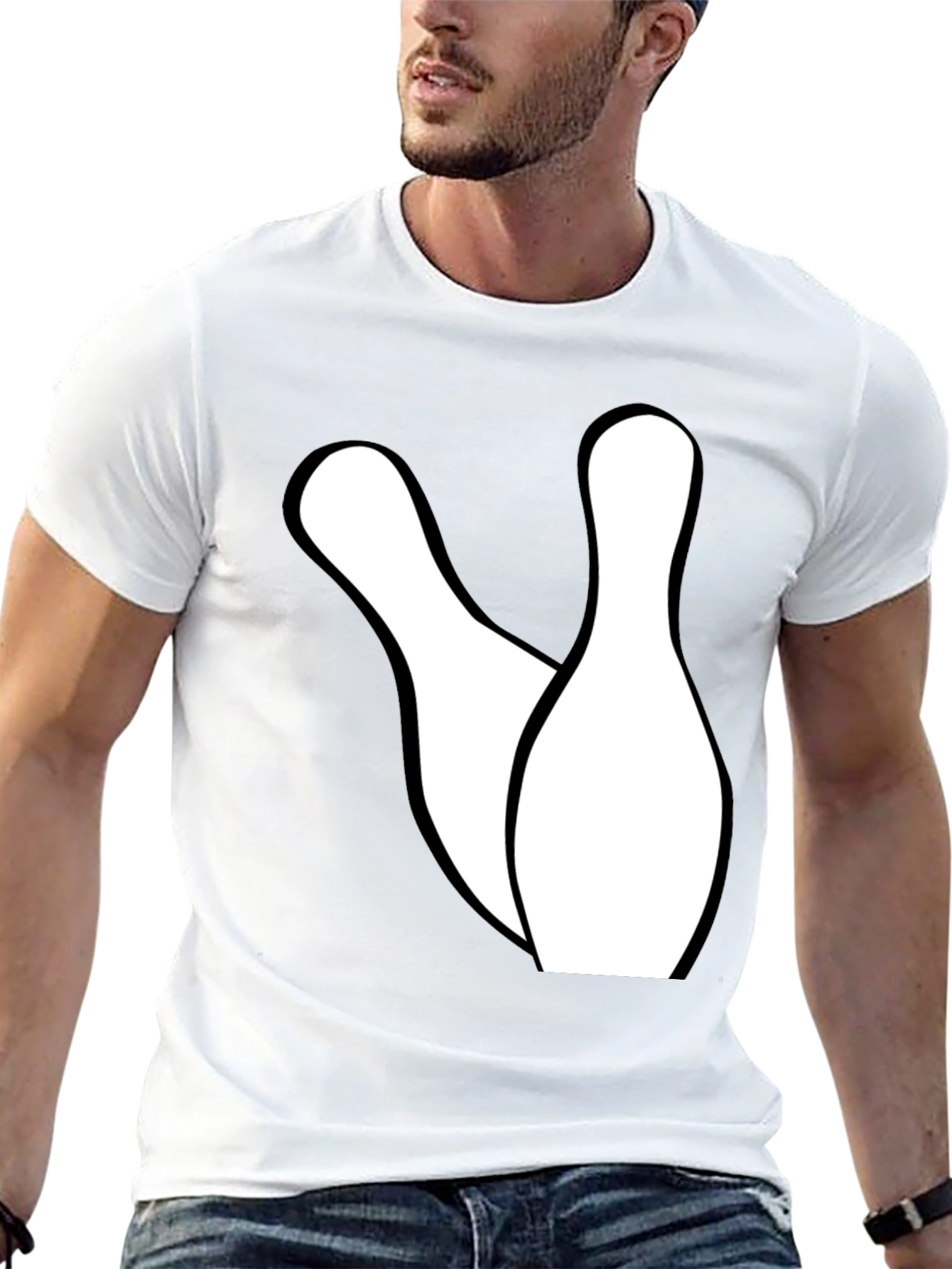 Bowling Pins Graphic Tee - Black Cotton Casual Shirt