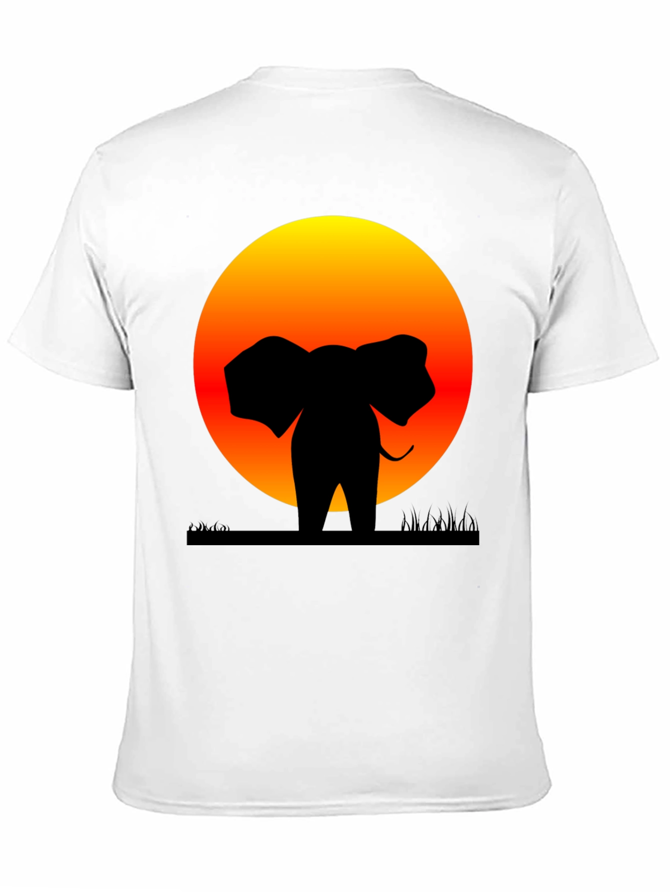 Elephant Sunset Graphic Tee - Stylish Black T-Shirt