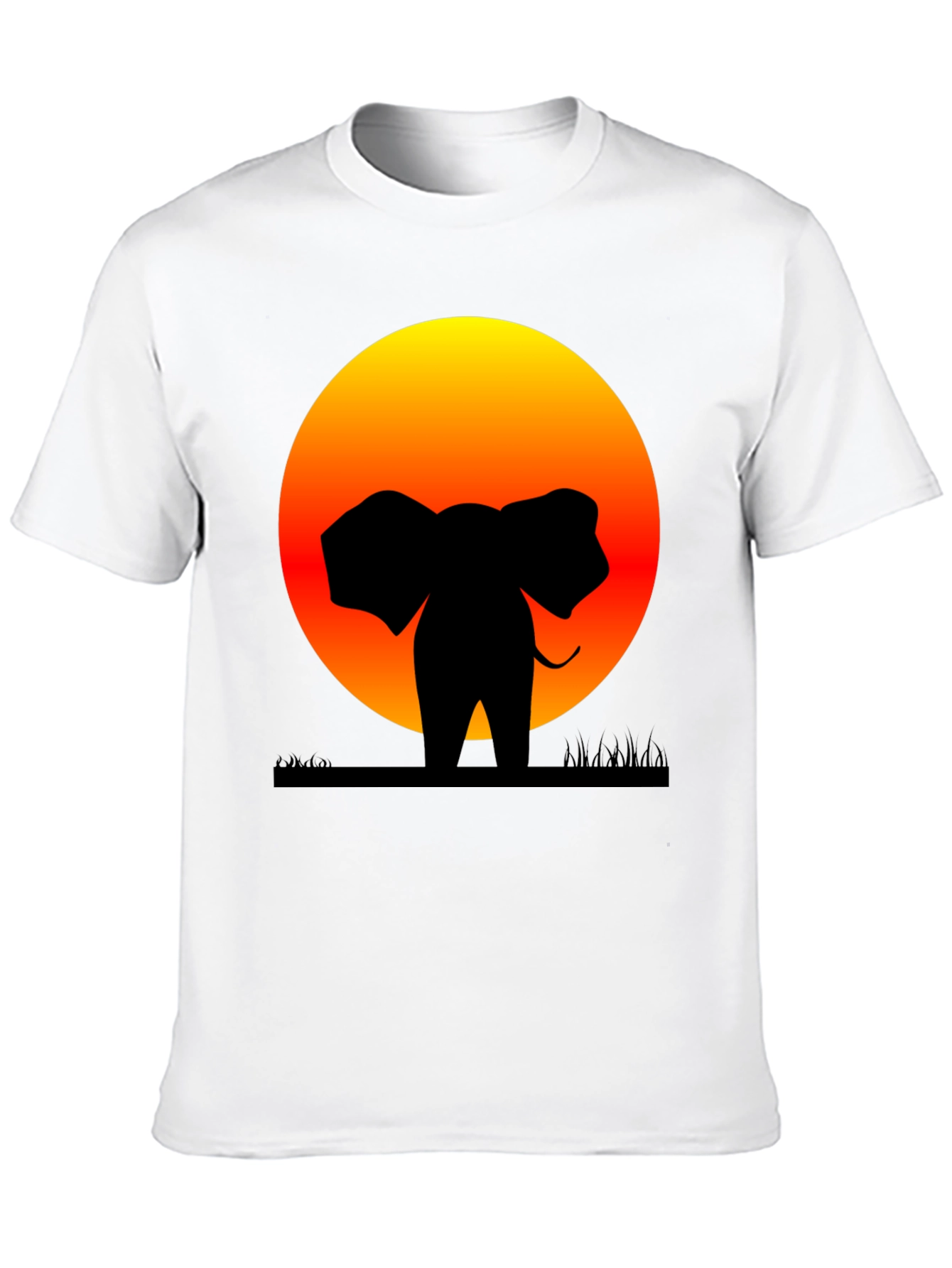 Elephant Sunset Graphic Tee - Stylish Black T-Shirt