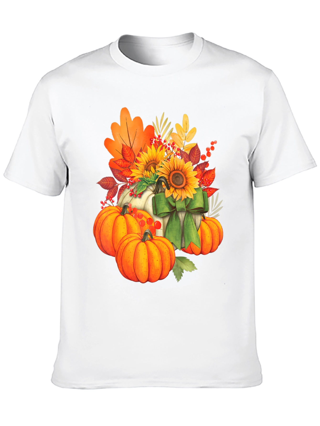 Fall Harvest Pumpkin & Sunflower Graphic Tee