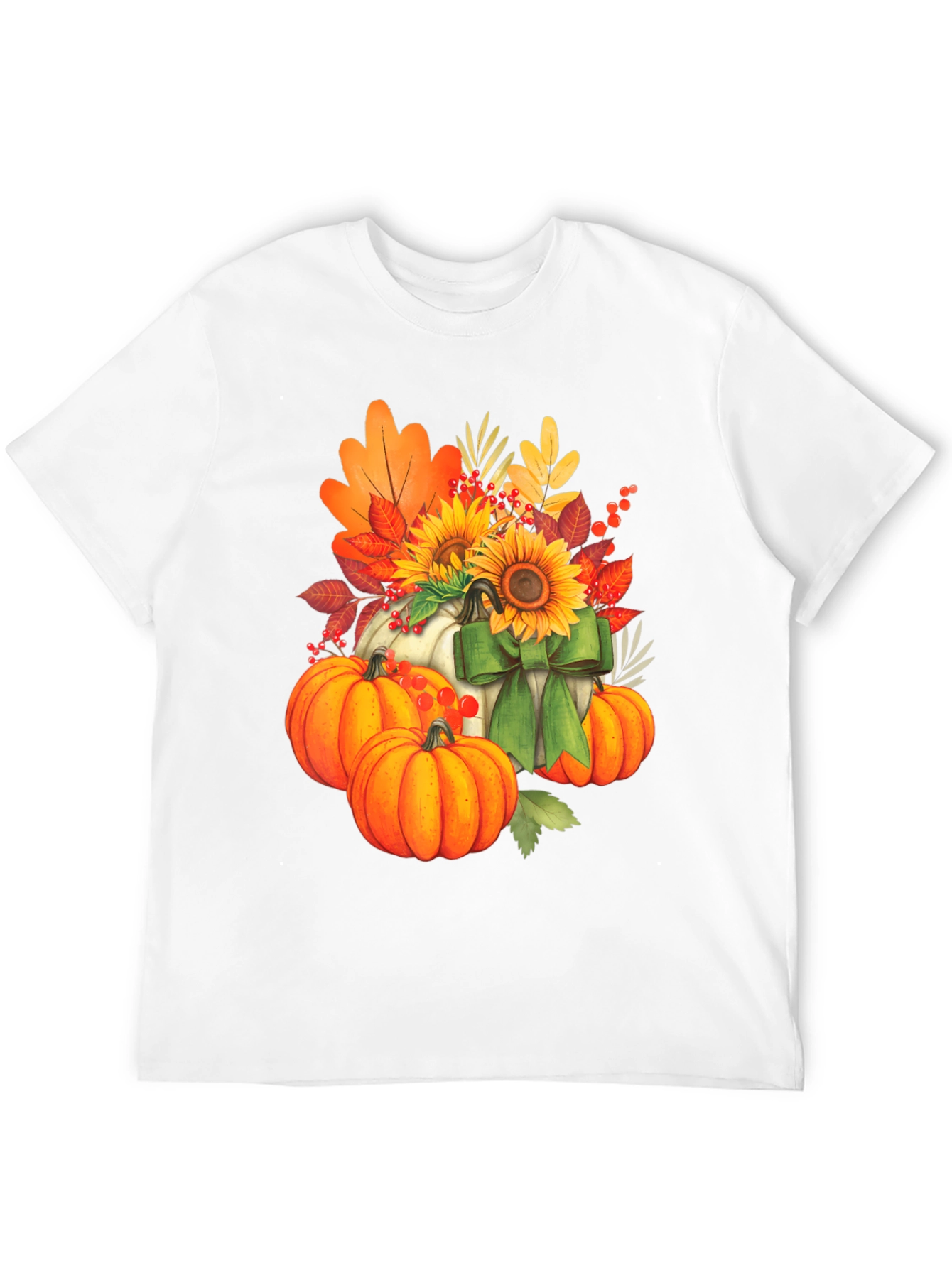 Fall Harvest Pumpkin & Sunflower Graphic Tee