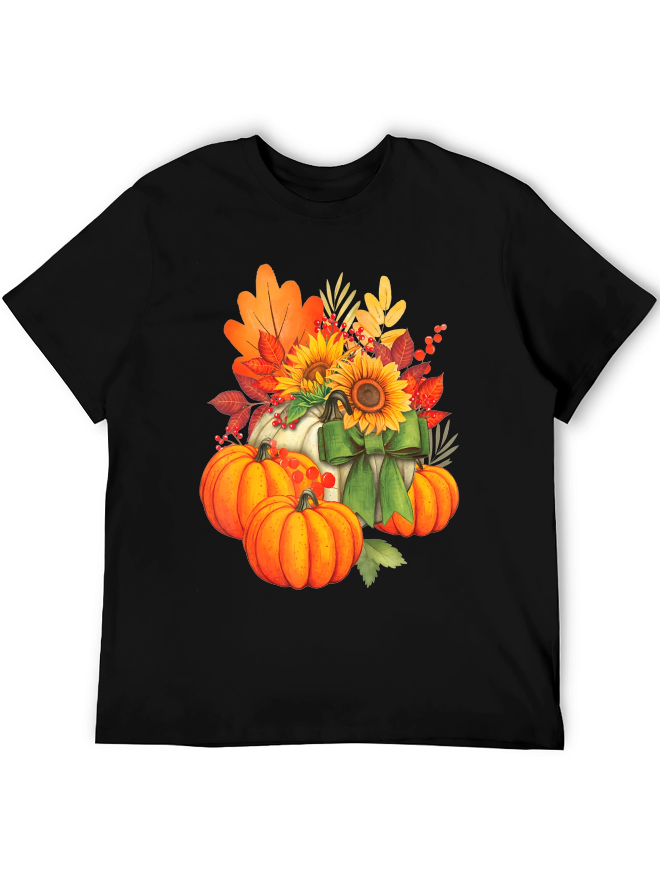 Fall Harvest Pumpkin & Sunflower Graphic Tee