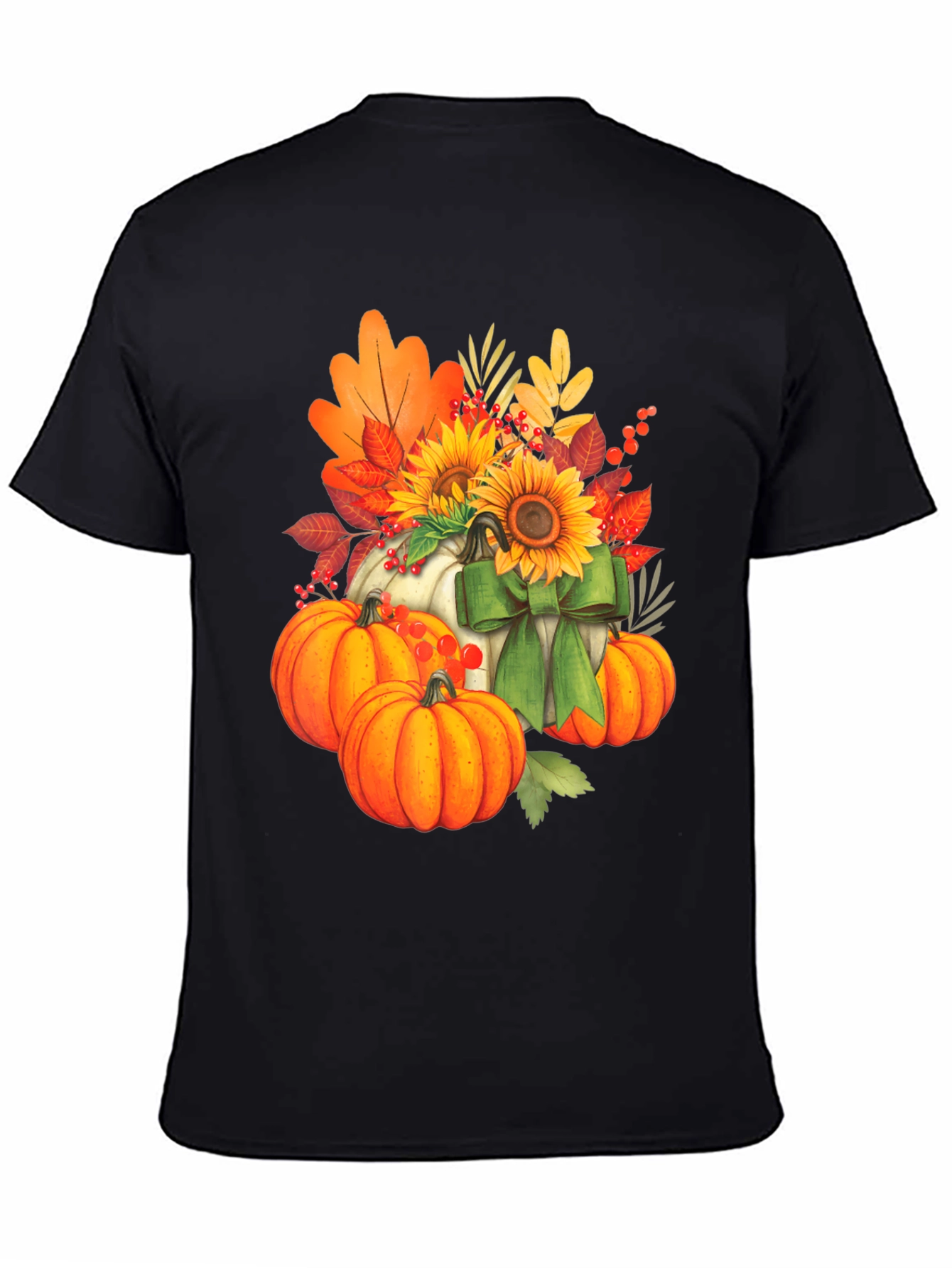 Fall Harvest Pumpkin & Sunflower Graphic Tee