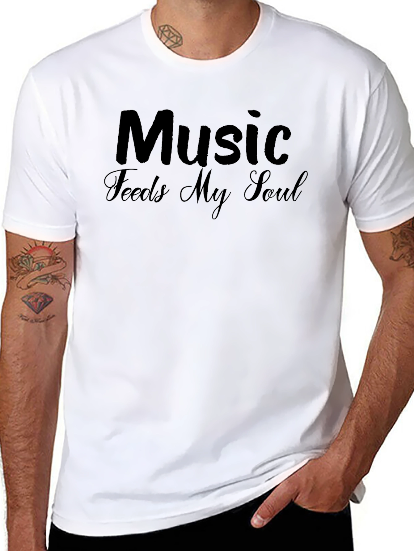 Music Feeds My Soul Black T-Shirt