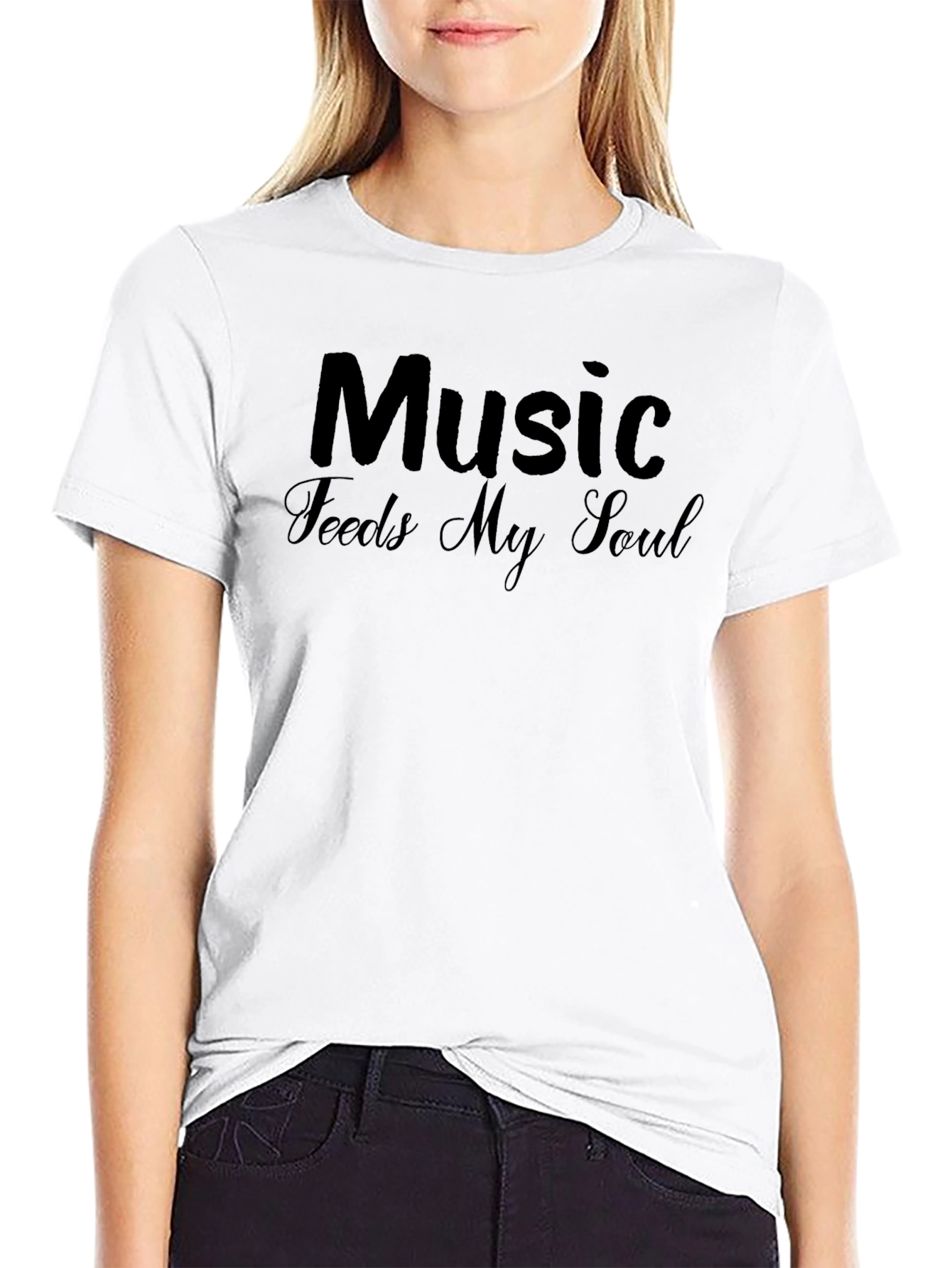 Music Feeds My Soul Black T-Shirt