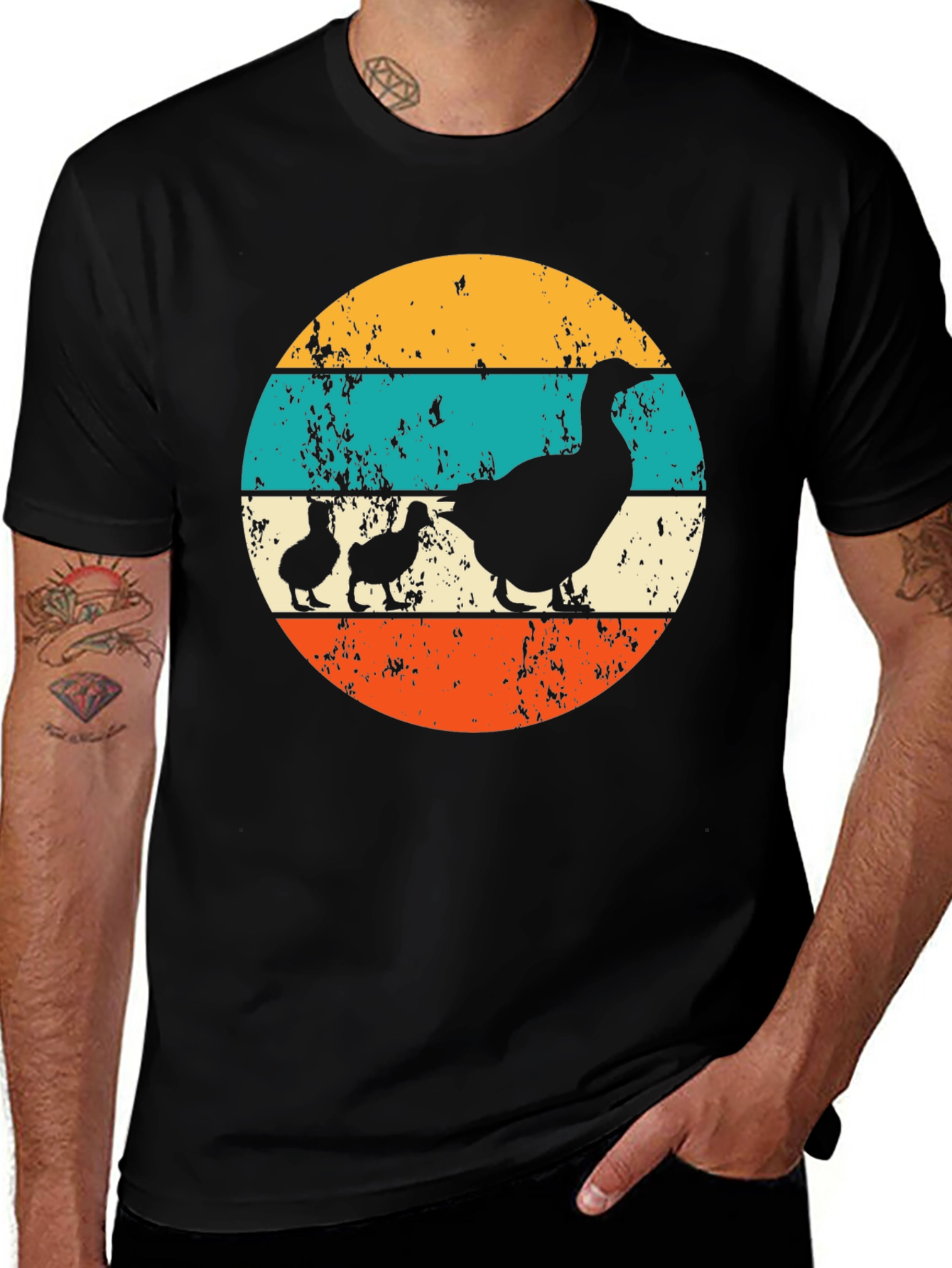 Retro Goose and Ducklings Graphic Tee