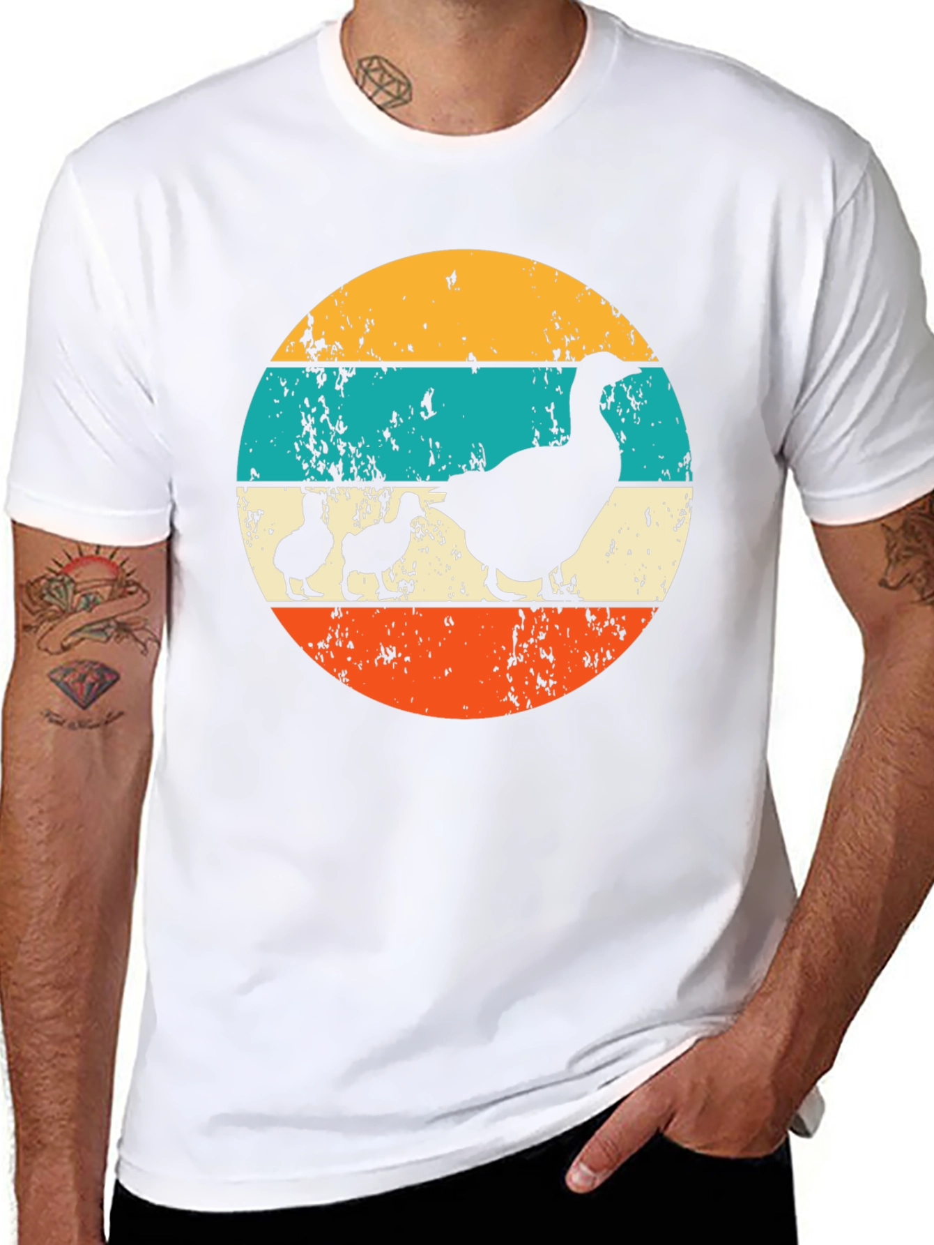Retro Goose and Ducklings Graphic Tee