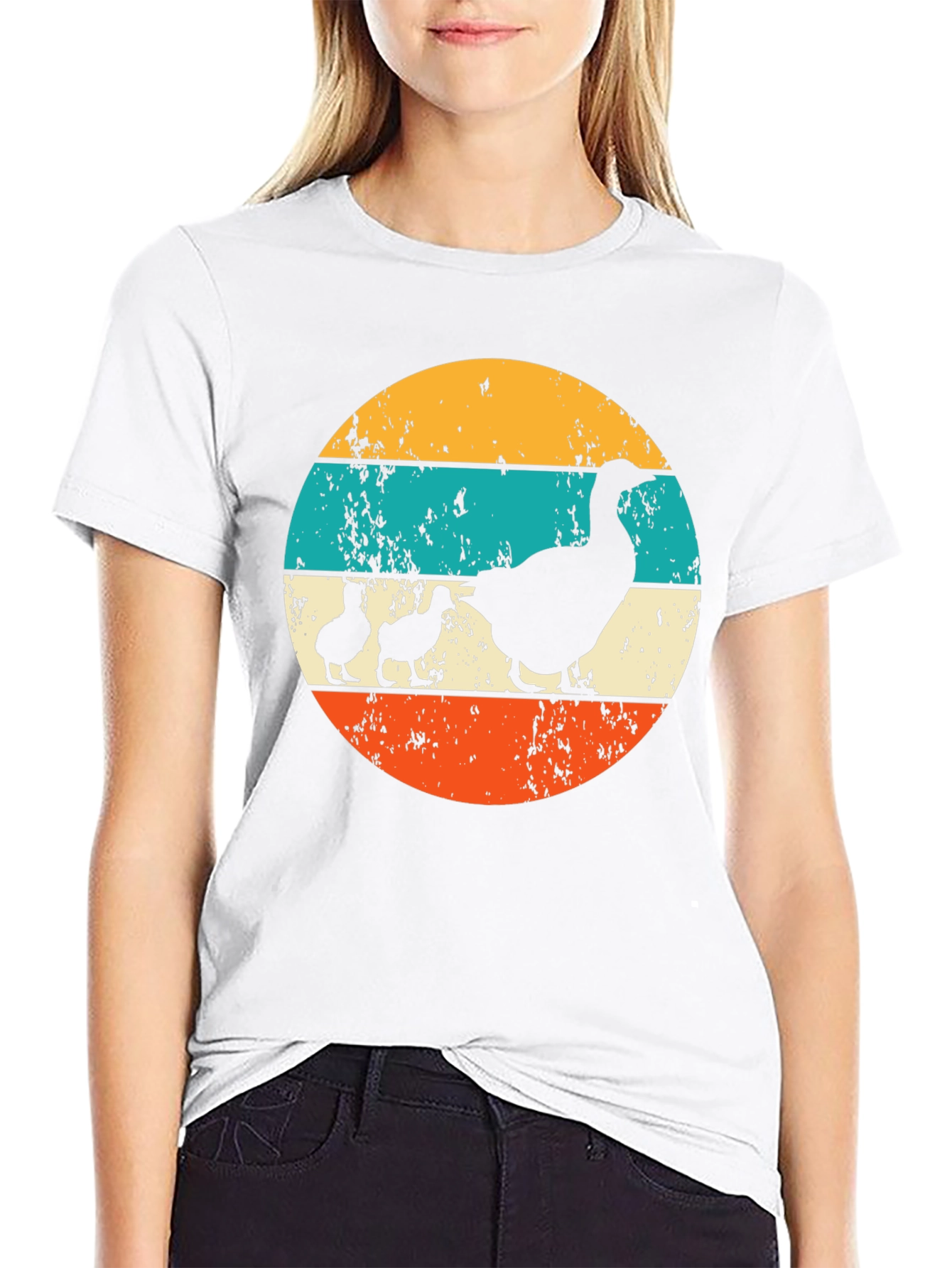 Retro Goose and Ducklings Graphic Tee