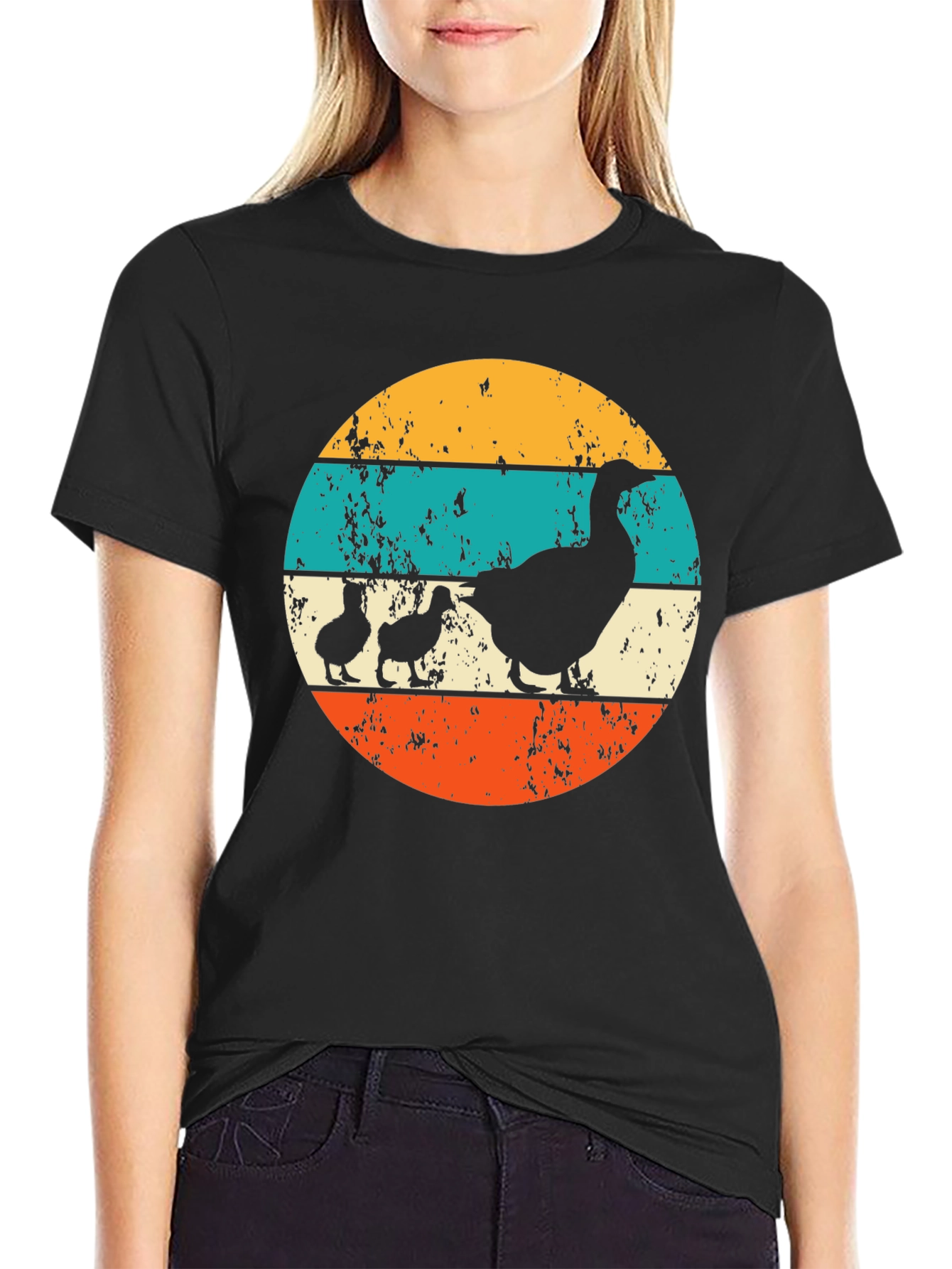 Retro Goose and Ducklings Graphic Tee