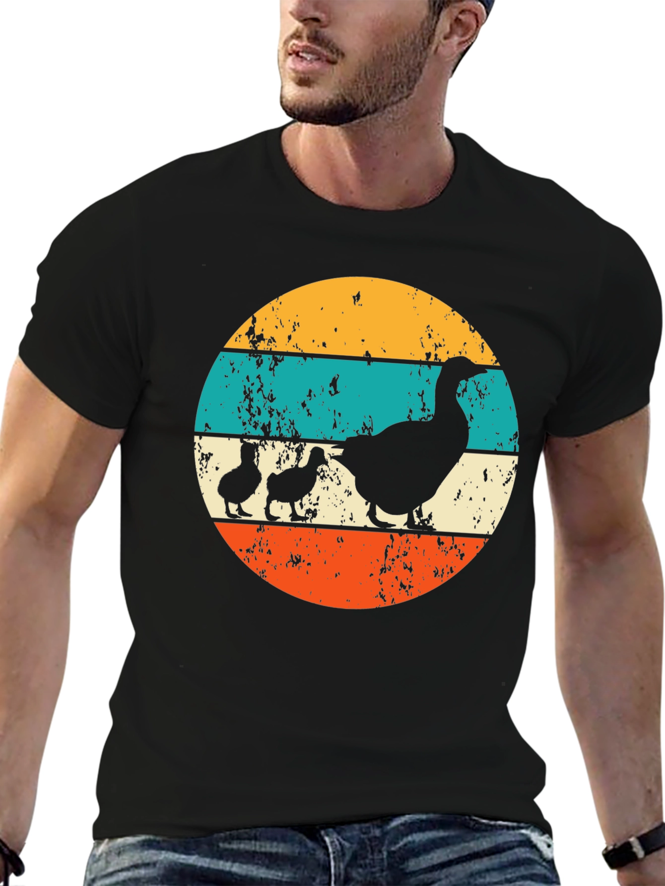 Retro Goose and Ducklings Graphic Tee