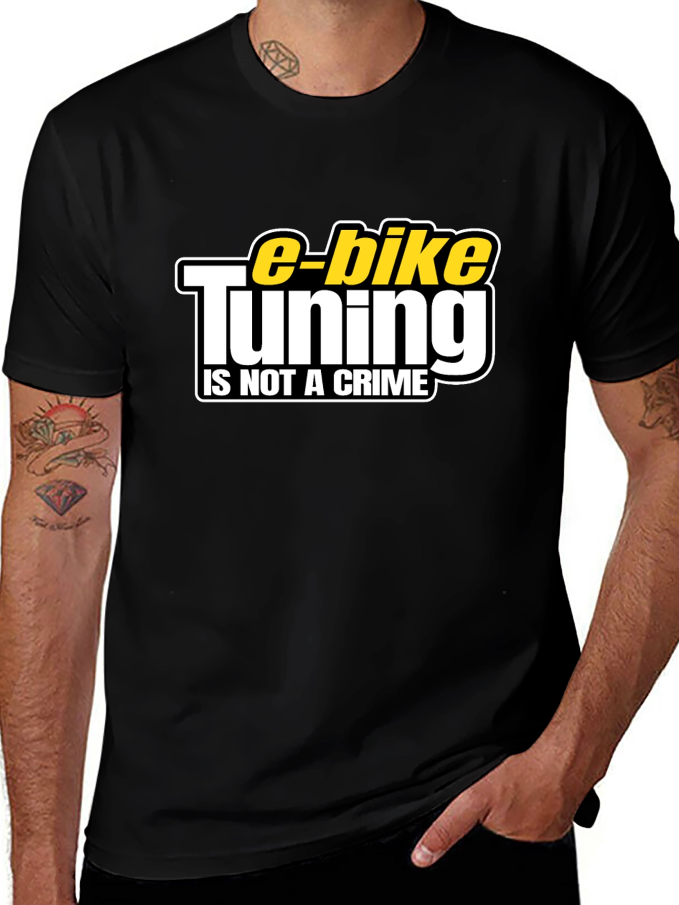 E-Bike Tuning is Not a Crime Black T-Shirt