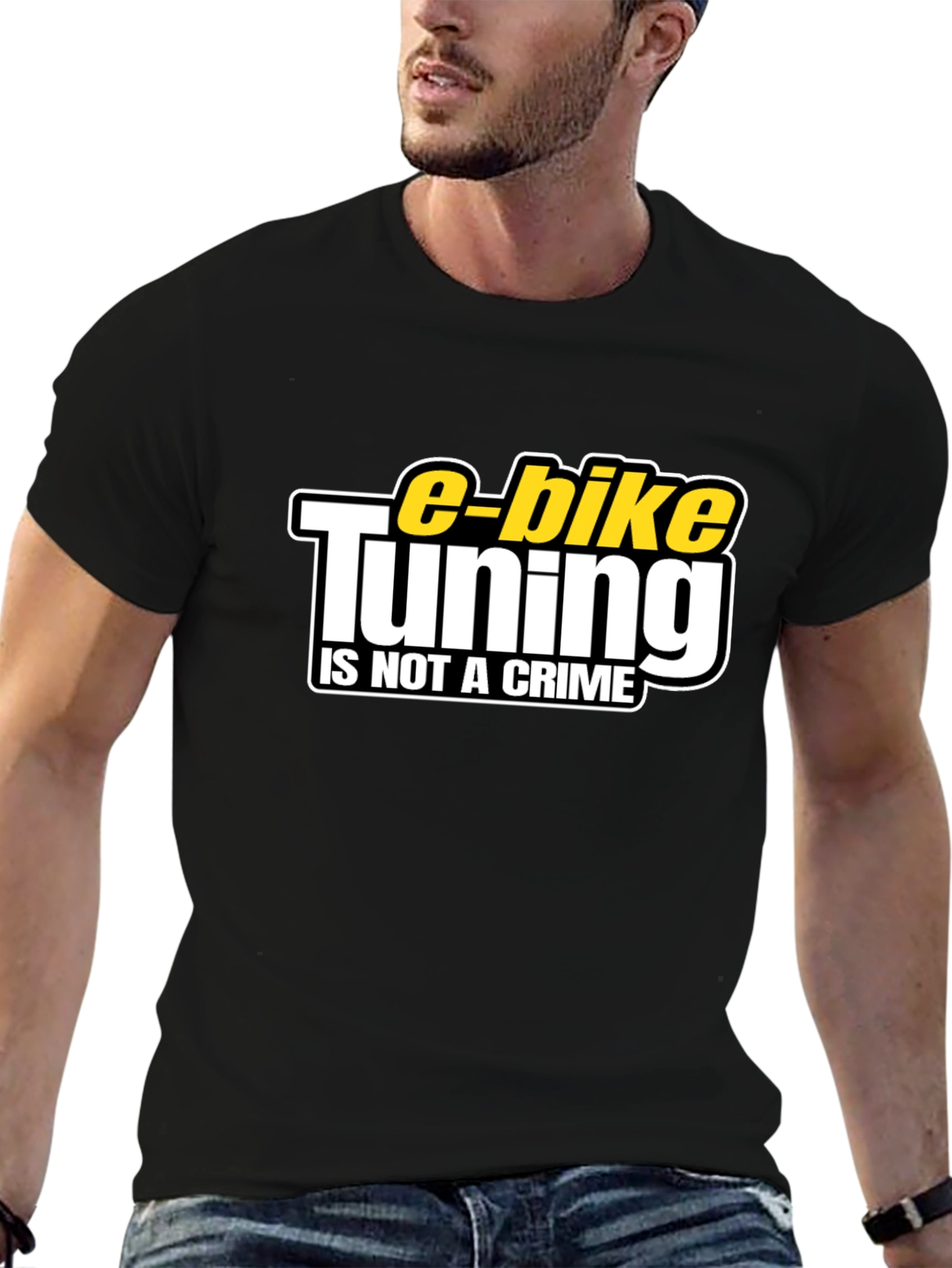 E-Bike Tuning is Not a Crime Black T-Shirt