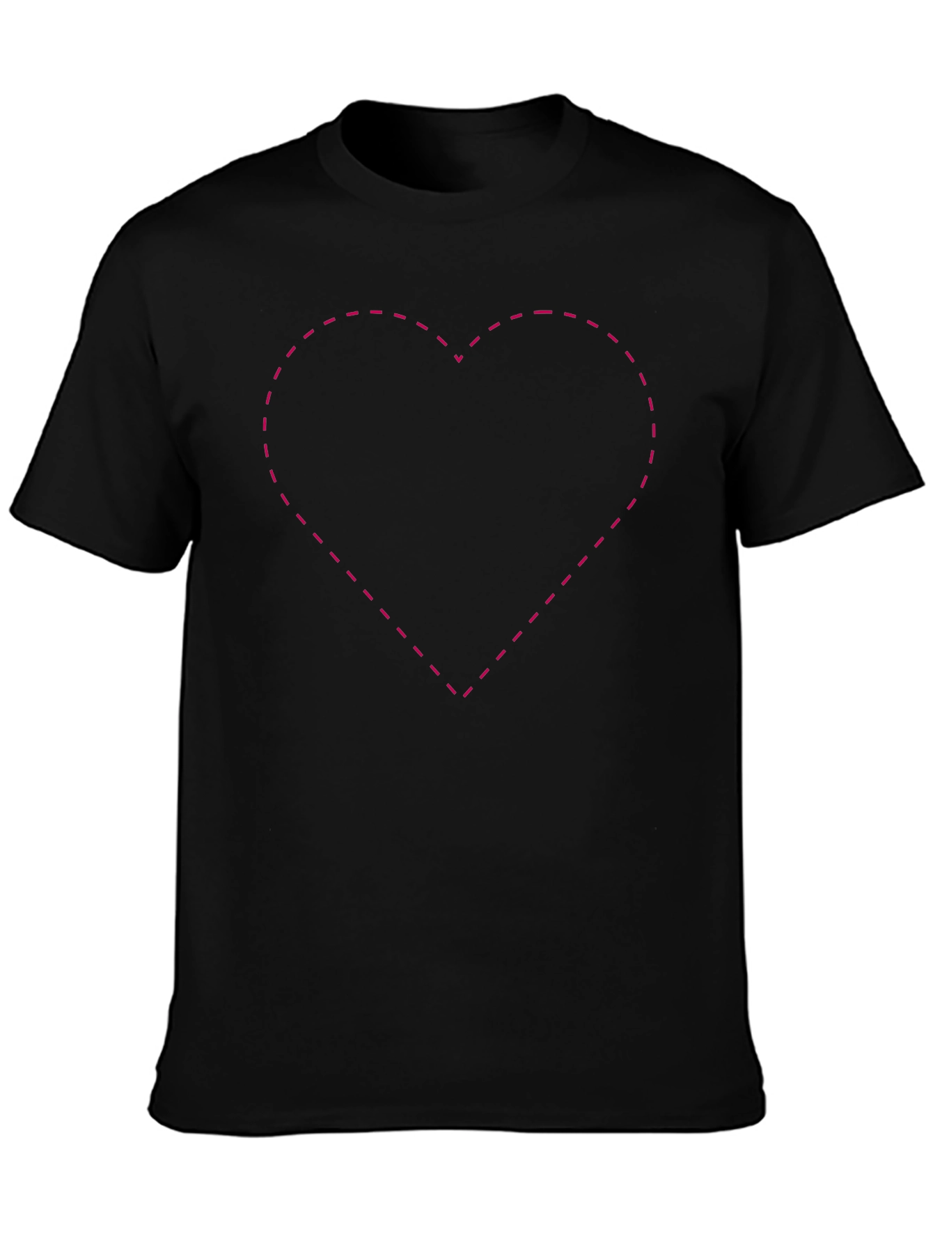 Black T-Shirt with Heart Outline