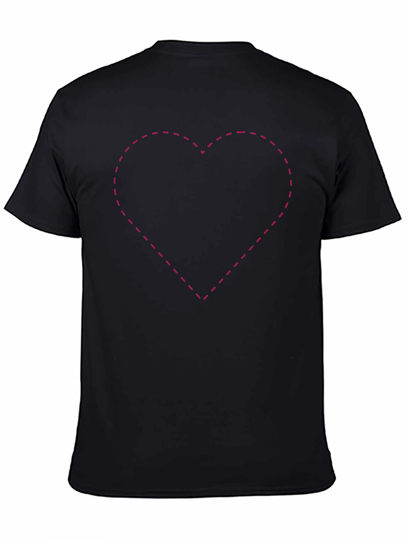 Black T-Shirt with Heart Outline