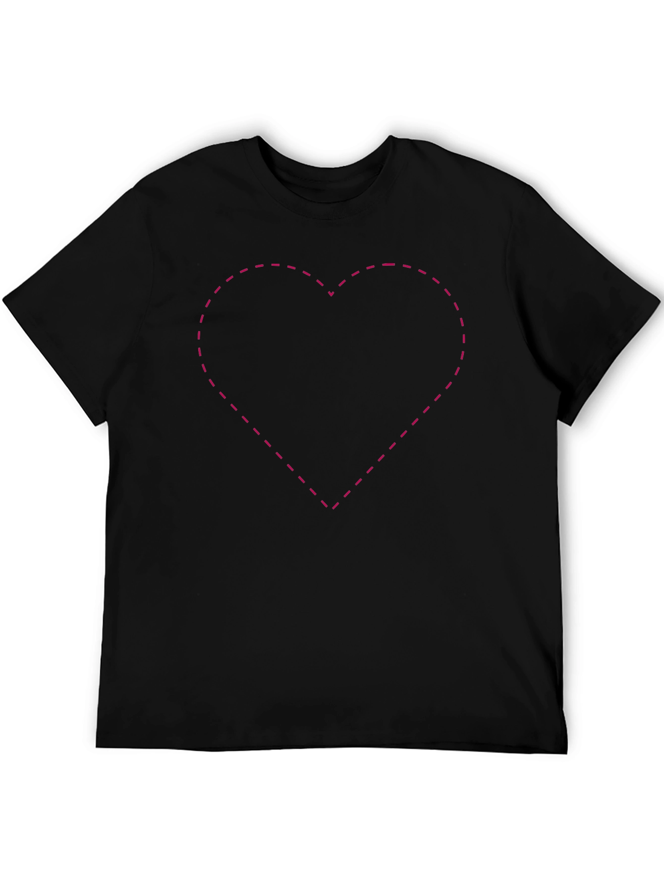 Black T-Shirt with Heart Outline