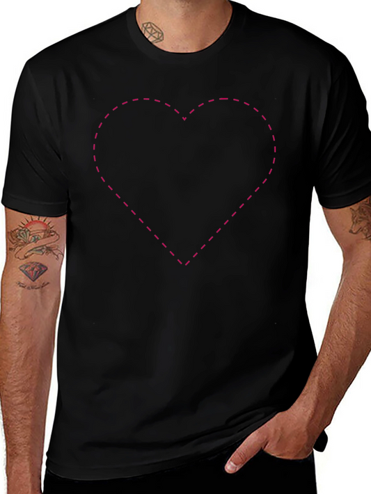 Black T-Shirt with Heart Outline