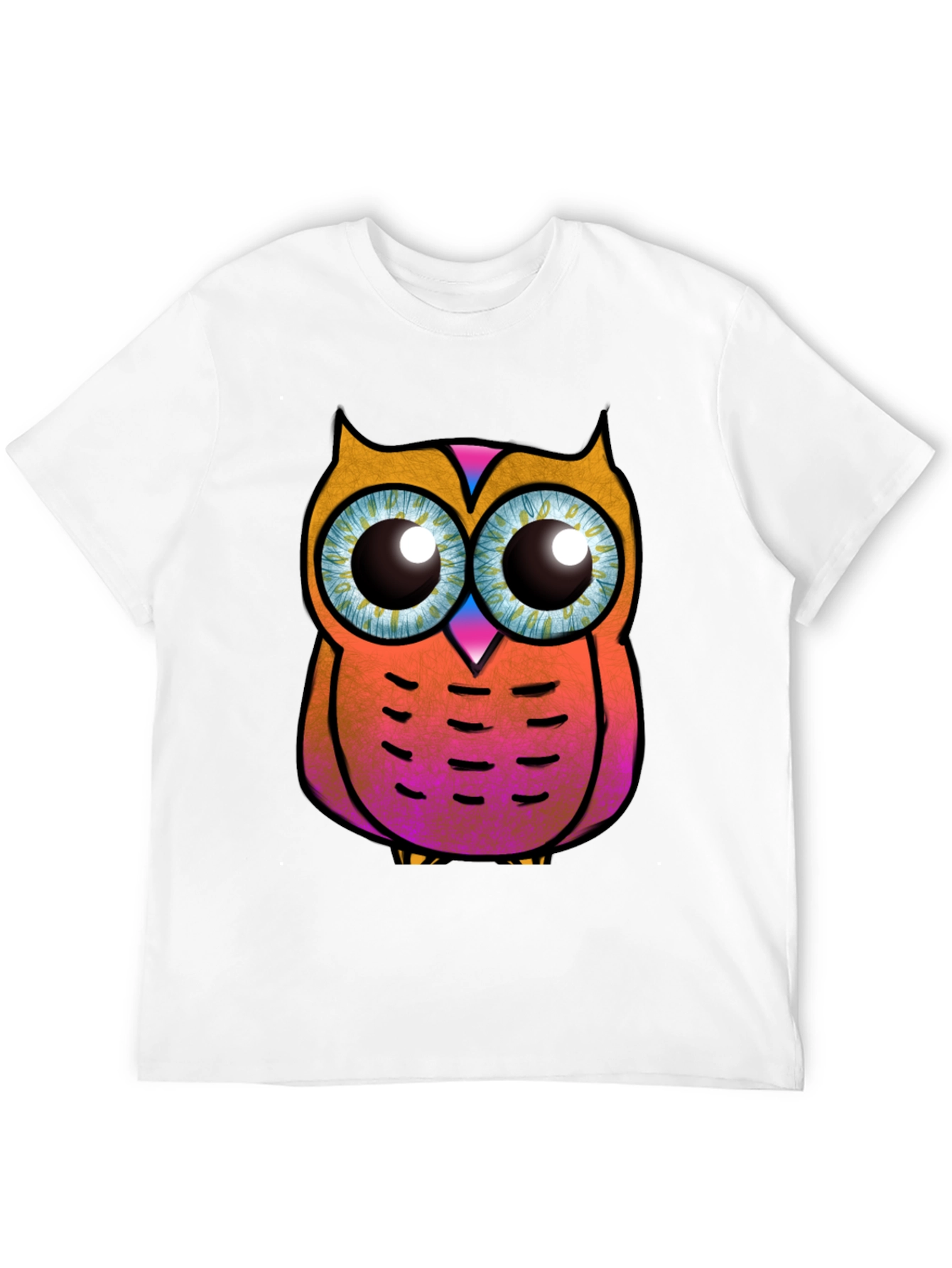Funky Owl Graphic Tee - Black Cotton T-Shirt