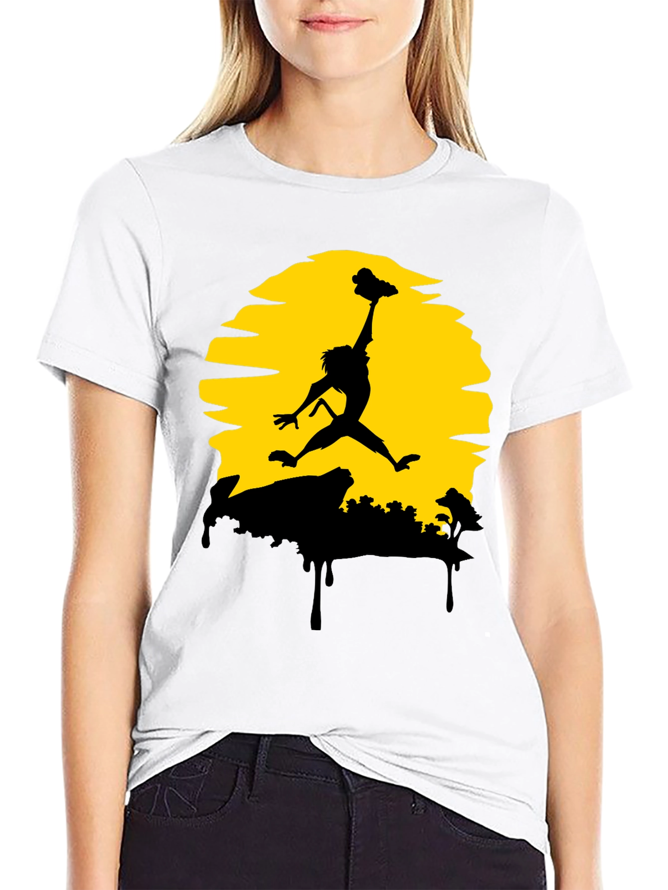 Lion King Simba Air Jordan T-Shirt - Black