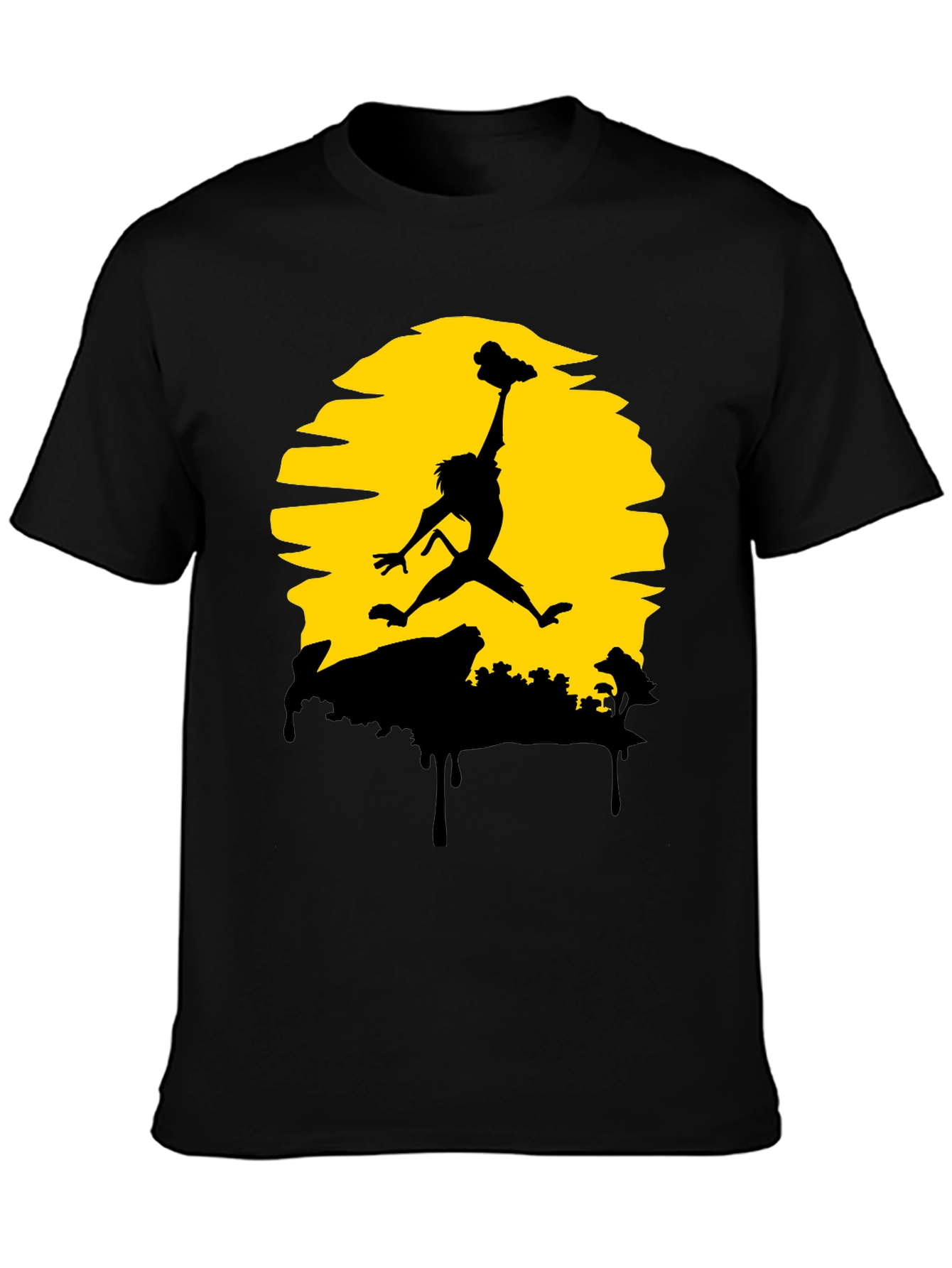 Lion King Simba Air Jordan T-Shirt - Black