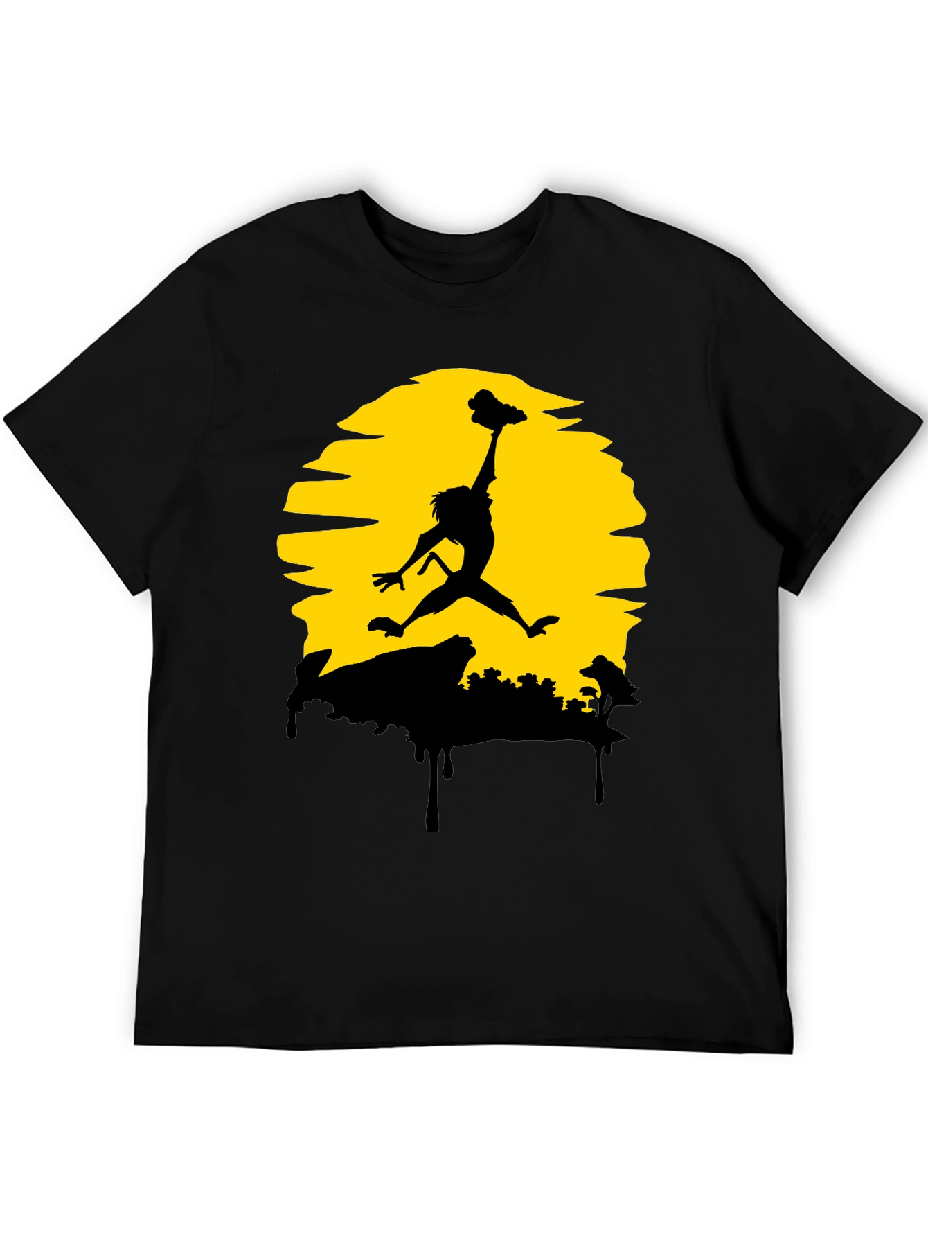 Lion King Simba Air Jordan T-Shirt - Black