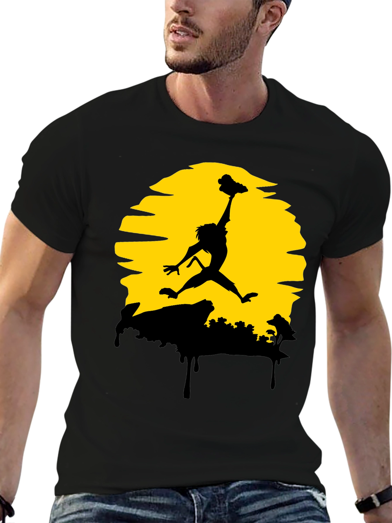 Lion King Simba Air Jordan T-Shirt - Black