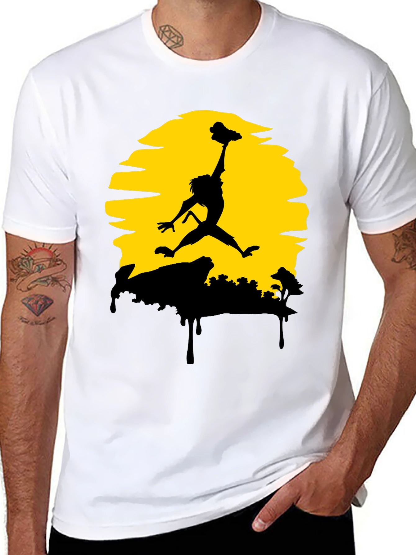 Lion King Simba Air Jordan T-Shirt - Black