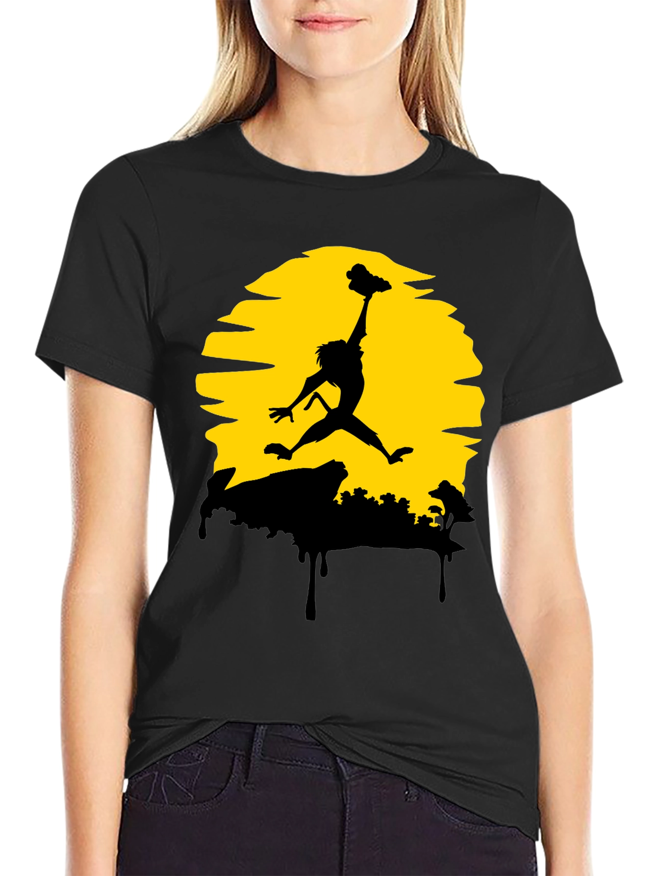 Lion King Simba Air Jordan T-Shirt - Black